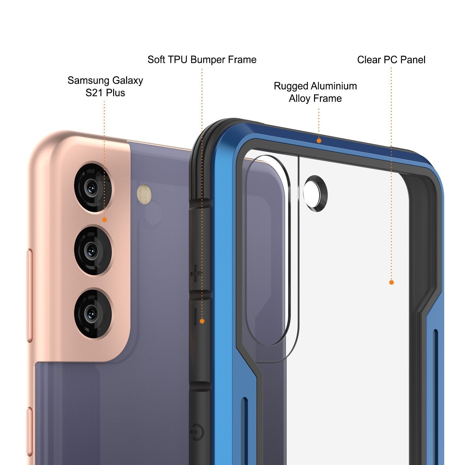 Capa protetora Punkcase S21+ Plus Ravenger de Grau Militar de Múltiplas Camadas [Azul]