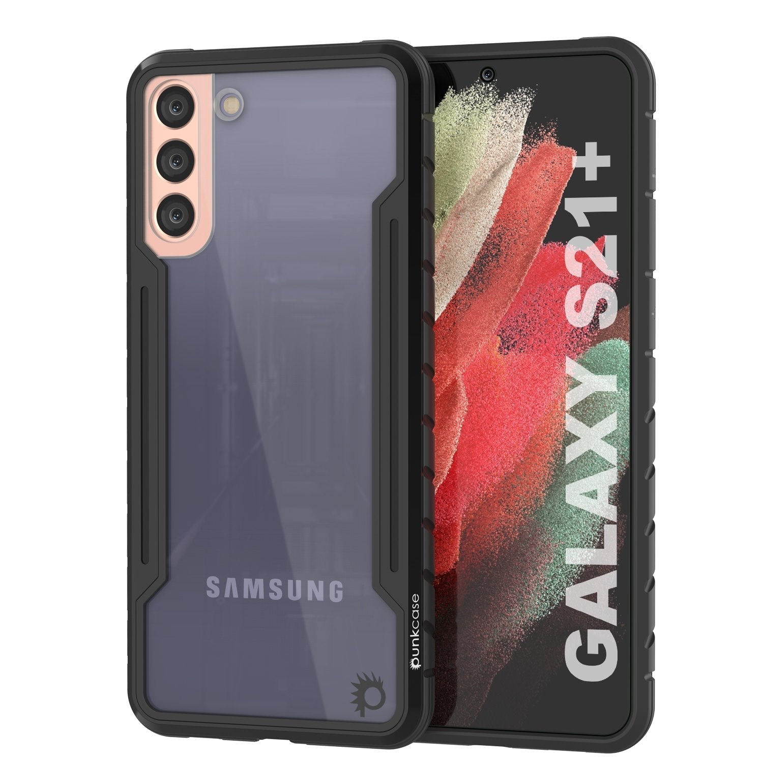 Capa protetora Punkcase Ravenger S21+ Plus de Grau Militar Multicamadas [Preto]