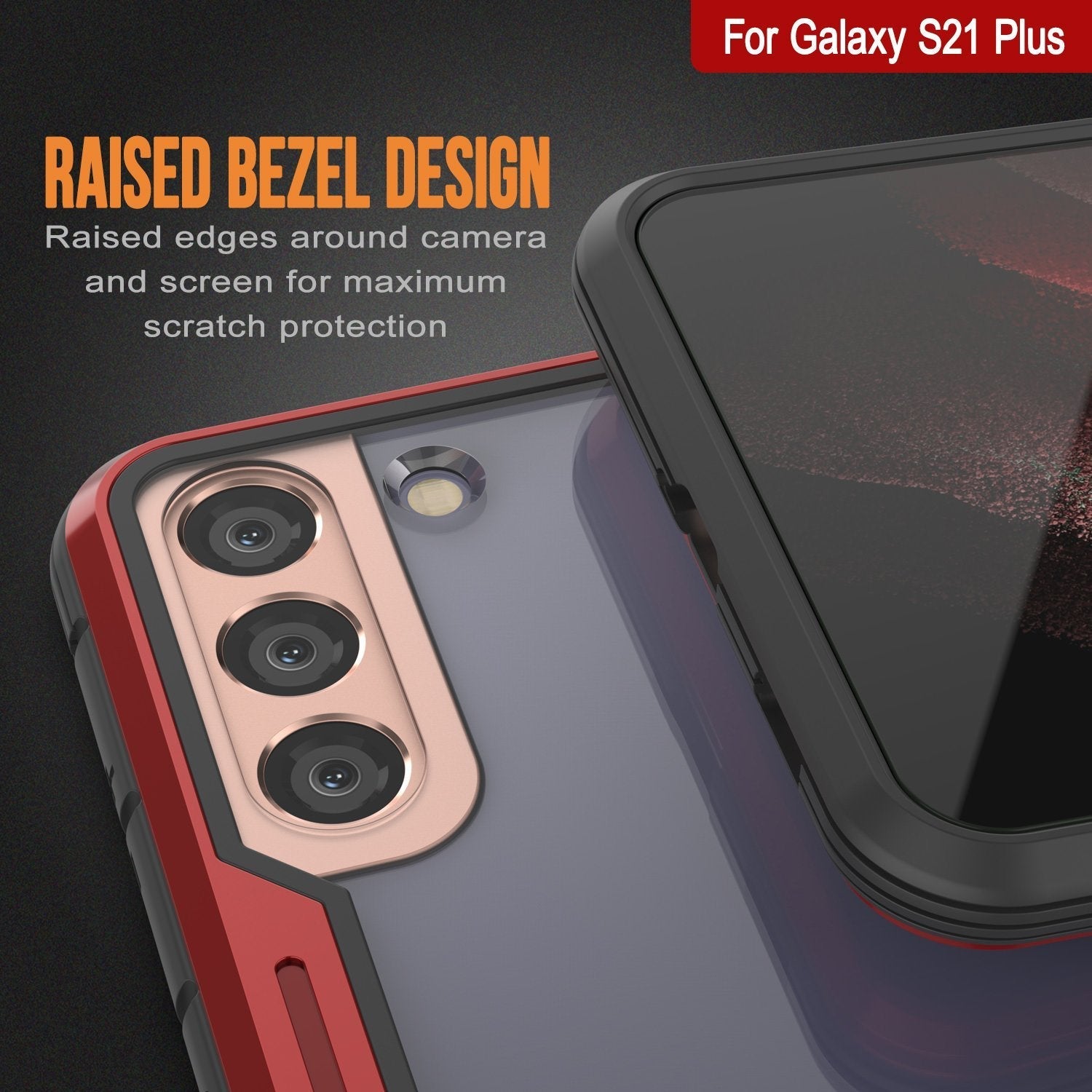 Capa protetora Punkcase S21+ Plus Ravenger de grau militar multi-camada [Vermelho]