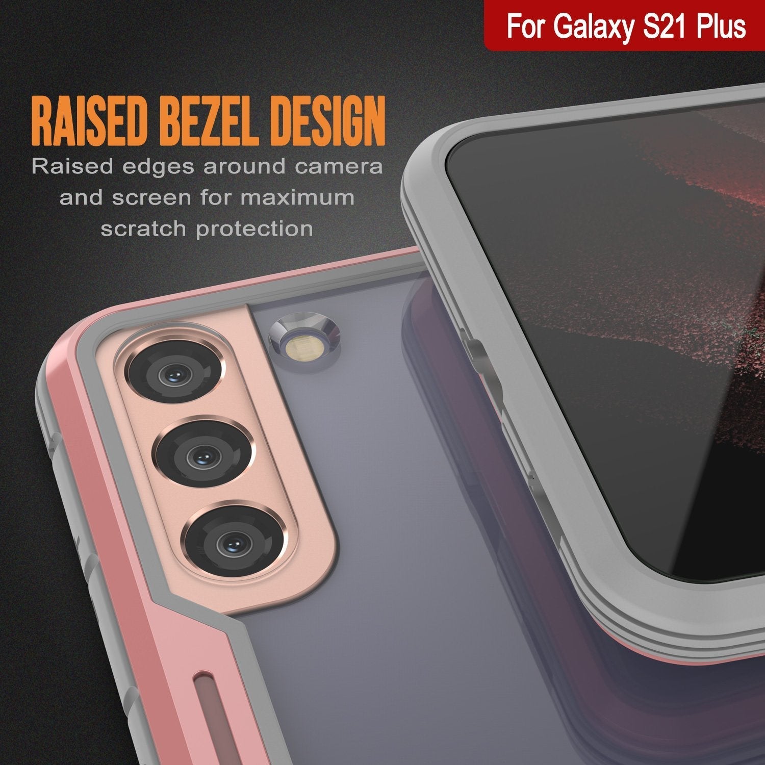 Capa de proteção militar de grau multilayer Punkcase S21+ Plus ravenger [Rose-Gold]