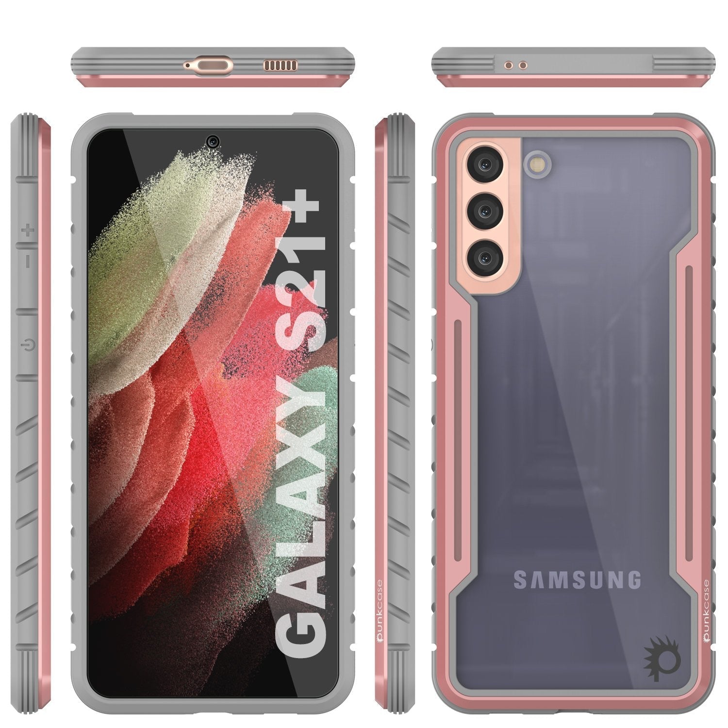 Capa de proteção militar de grau multilayer Punkcase S21+ Plus ravenger [Rose-Gold]
