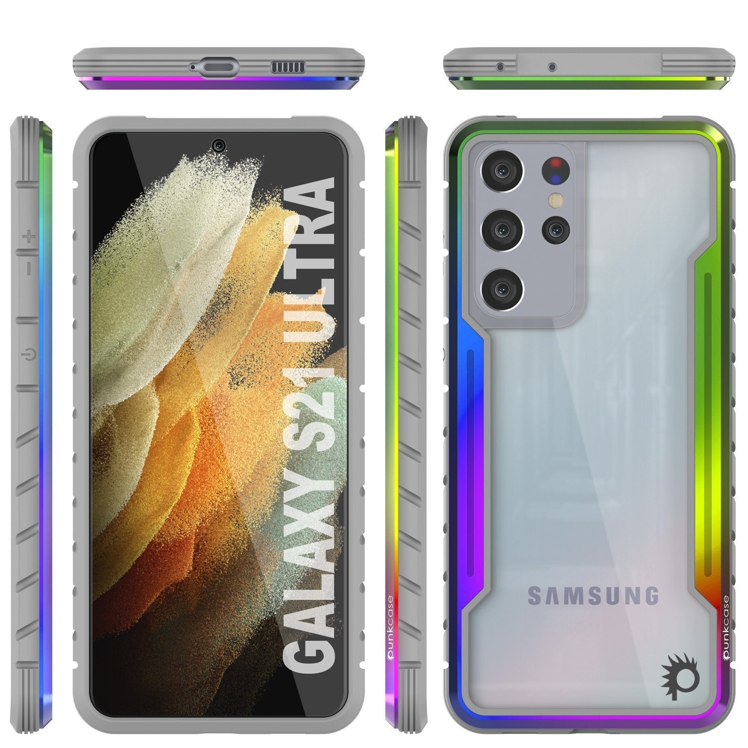 Capa de proteção Punkcase S21 Ultra Ravenger Grade Militar Multilayer [Arco-íris]