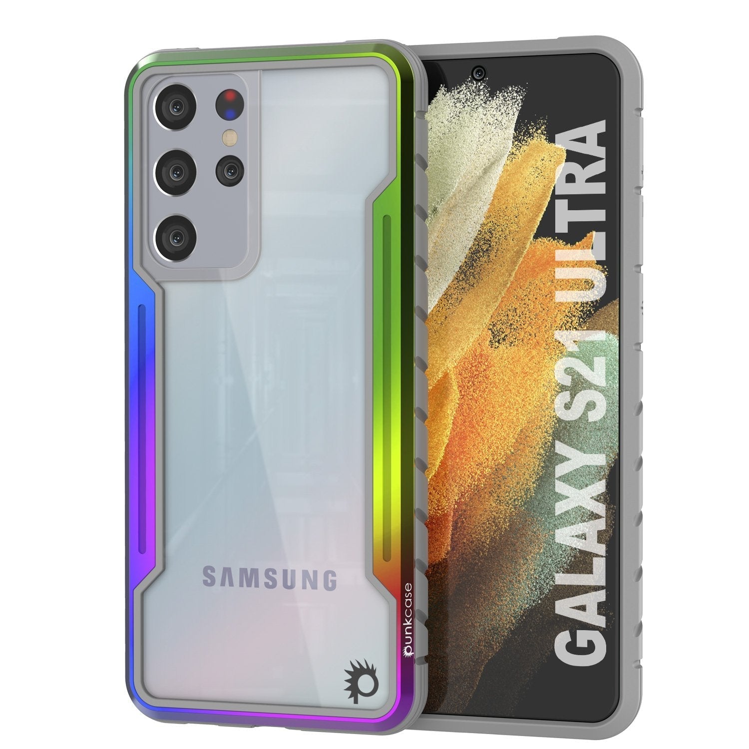 Capa de proteção Punkcase S21 Ultra Ravenger Grade Militar Multilayer [Arco-íris]