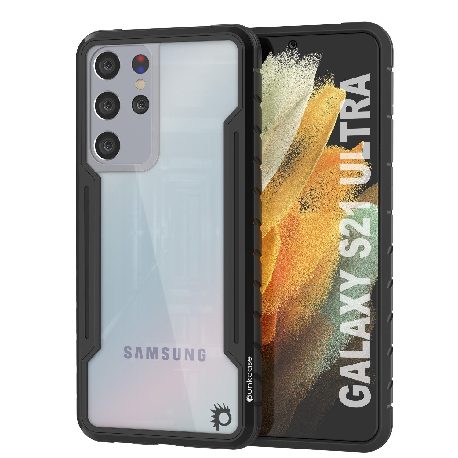 Capa protetora Punkcase S21 Ultra Ravenger Grau Militar Multicamada [Preto]
