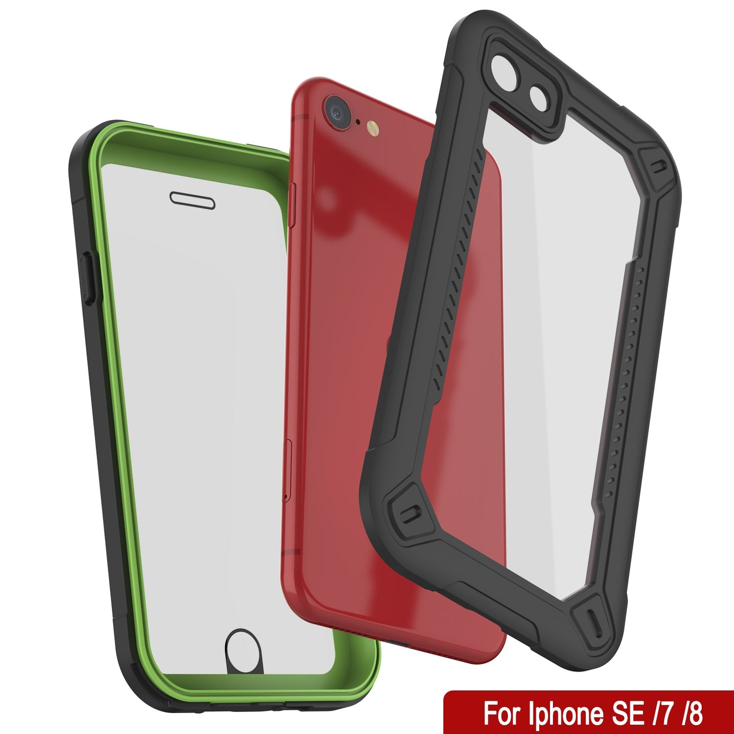 Capa à prova d'água IP68 para iPhone 7, Punkcase [Verde] [Série Maximus] [Slim Fit] [Certificado IP68] [Resistente a Choques] Capa Transparente com Protetor de Tela | Proteção Total