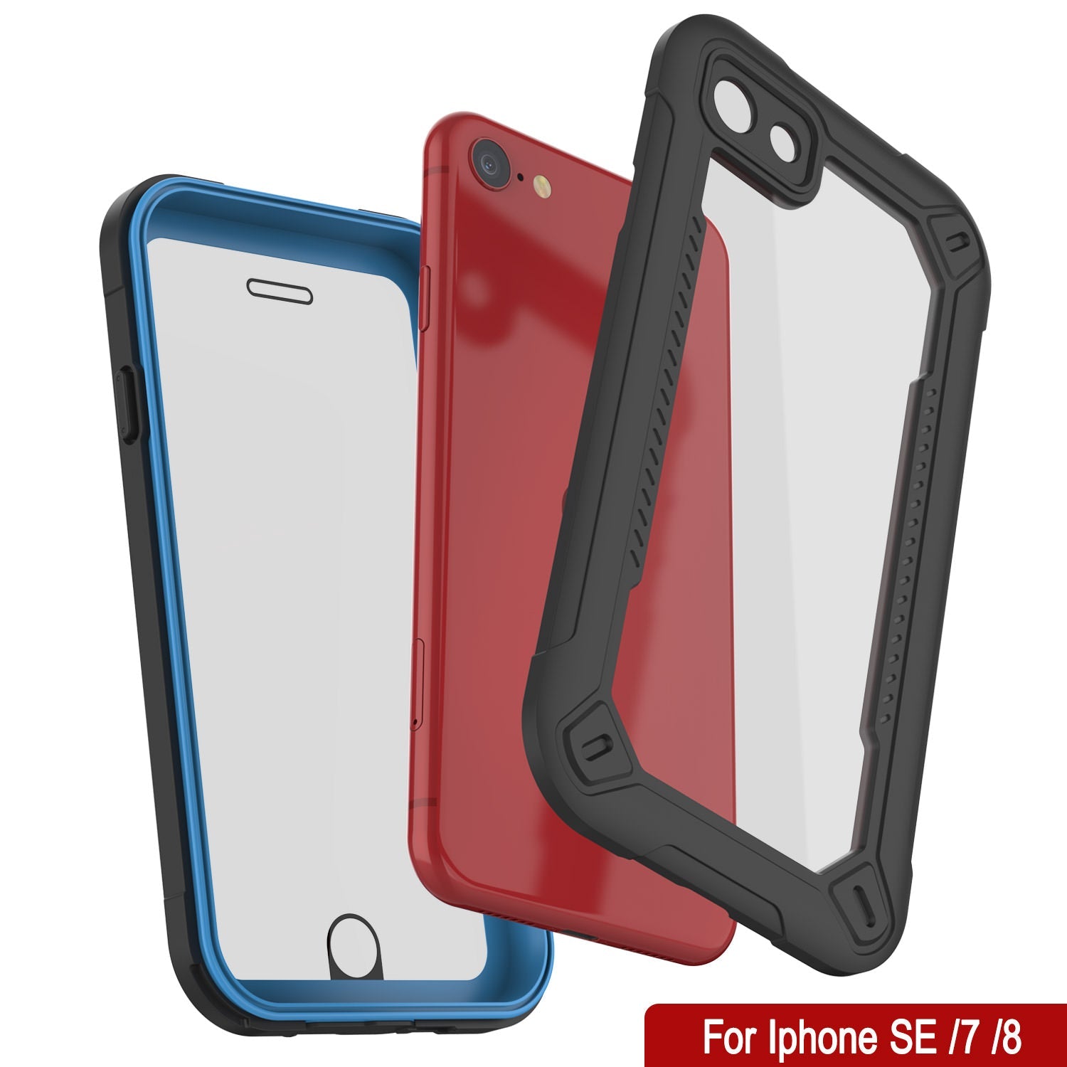 Capa à prova d'água IP68 do iPhone 7, Punkcase [Azul] [Série Maximus] [Slim Fit] [Certificado IP68] [Resistente a Choques] Capa de Armadura Transparente com Protetor de Tela | Proteção Total