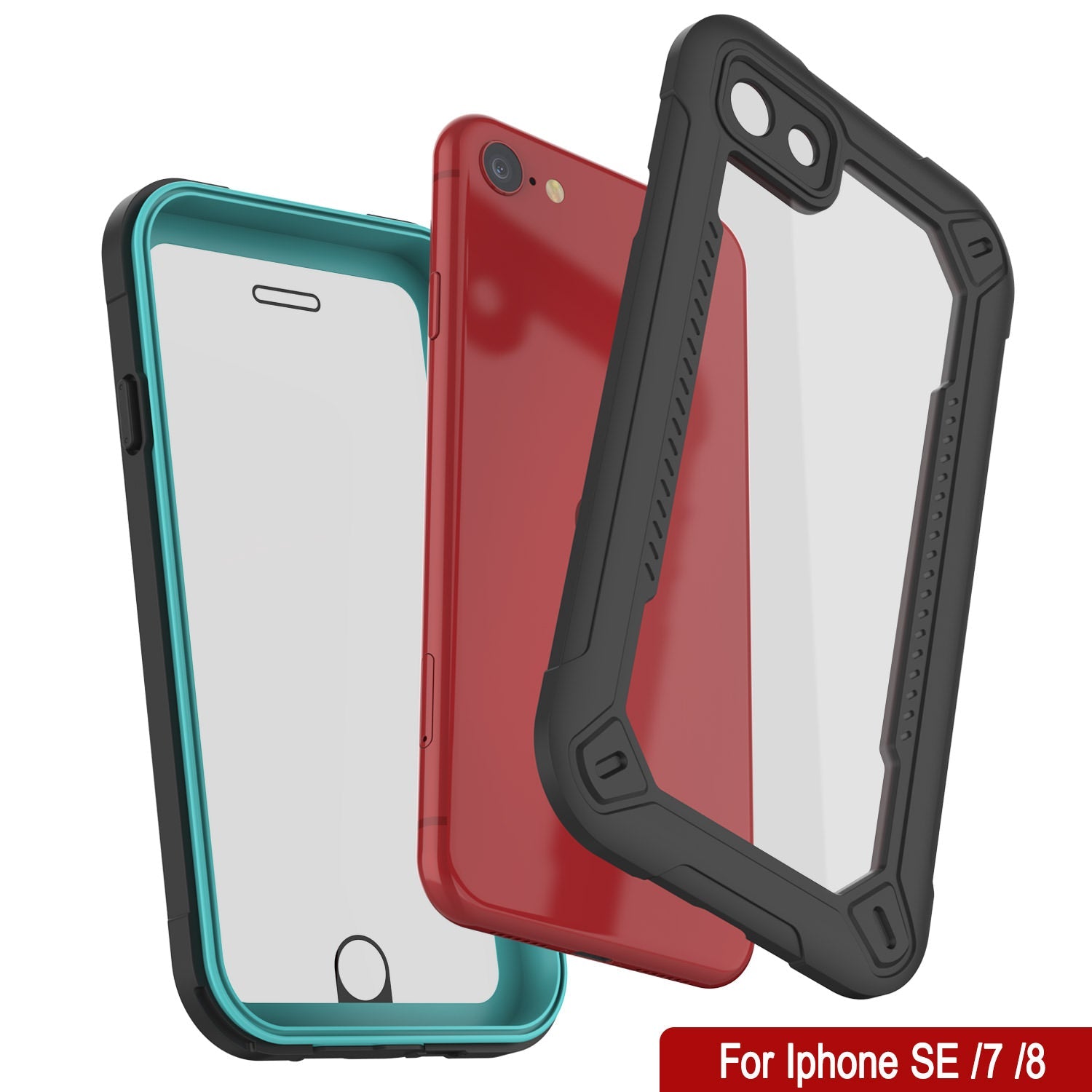 Capa à prova d'água IP68 para iPhone 8, Punkcase [teal] [Série Maximus] [Ajuste Slim] [Certificado IP68] [Resistente a choques] Capa de armadura transparente com protetor de tela | Proteção máxima