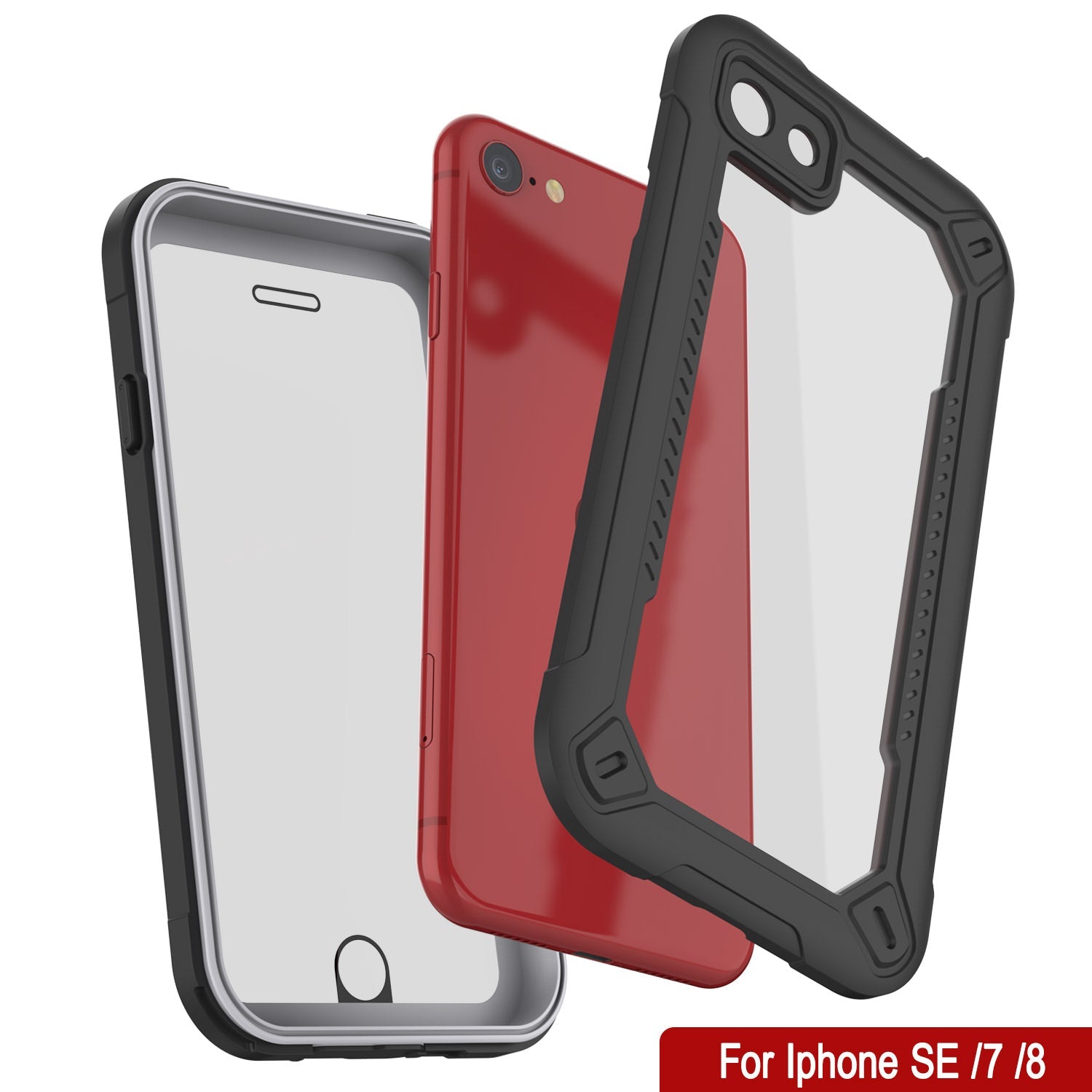 Capa à Prova d'Água IP68 para iPhone SE (4.7"), Punkcase [branca] [Série Maximus] [Ajuste Slim] [Certificada IP68] [Resistente a Choques] Capa de Proteção Transparente com Protetor de Tela | Proteção Total