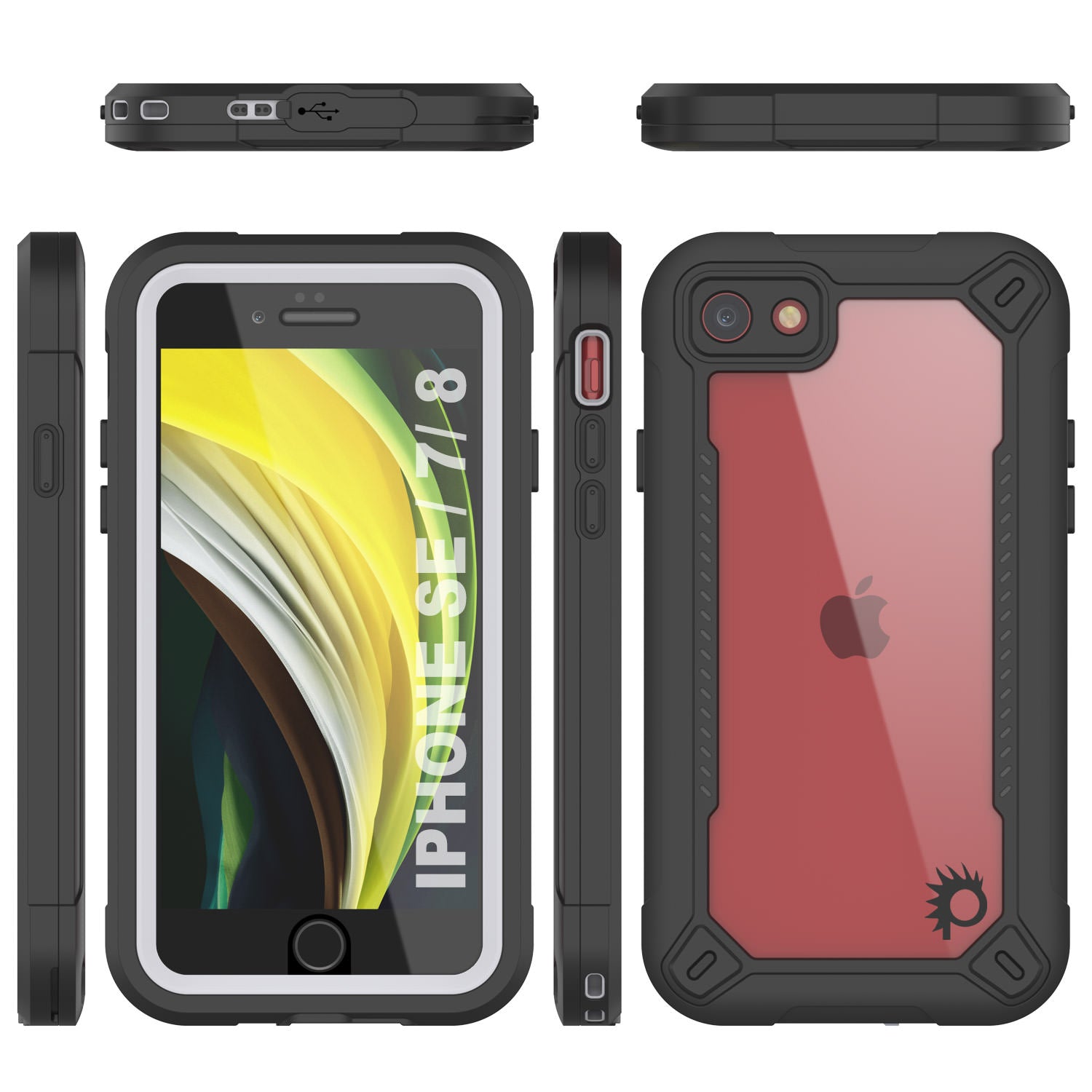 Capa à Prova d'Água IP68 para iPhone SE (4.7"), Punkcase [branca] [Série Maximus] [Ajuste Slim] [Certificada IP68] [Resistente a Choques] Capa de Proteção Transparente com Protetor de Tela | Proteção Total