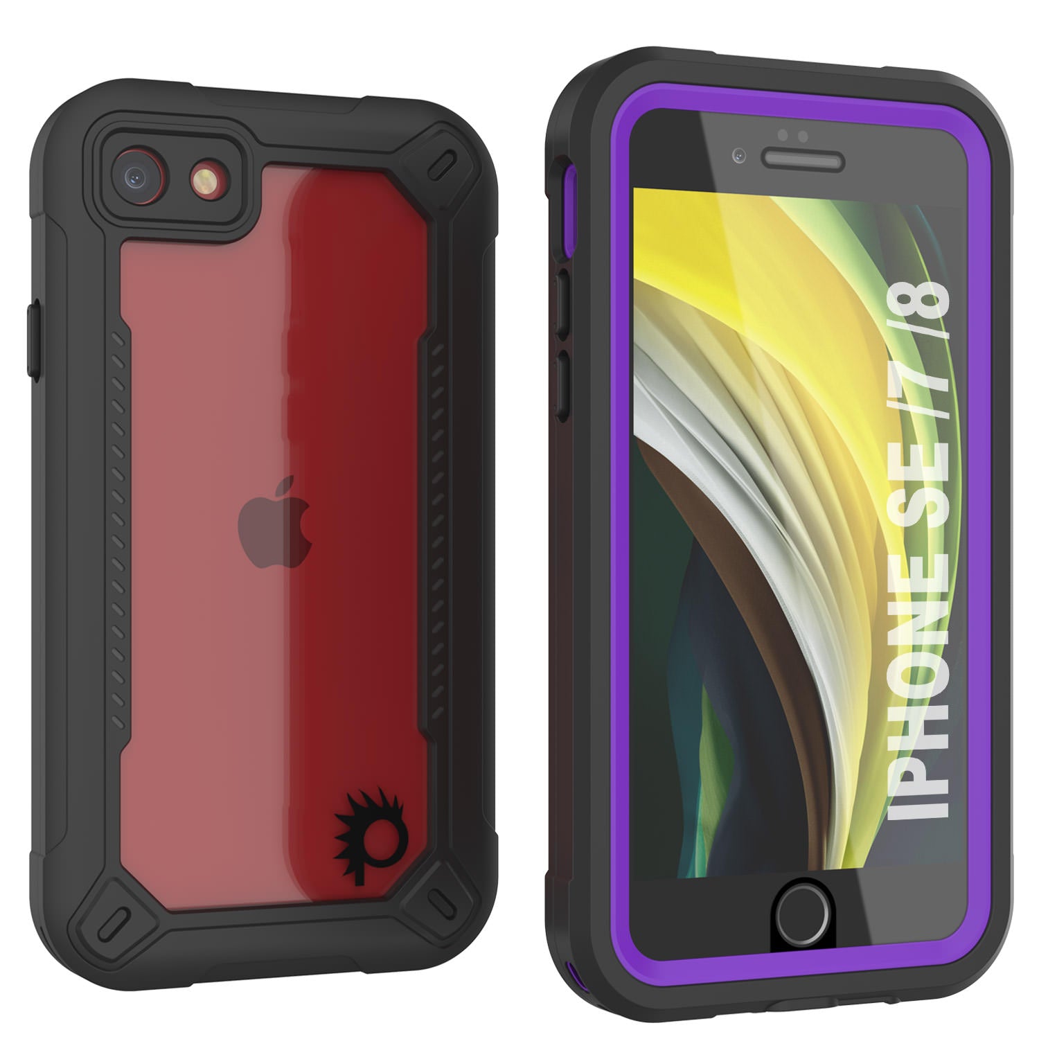 Capa à Prova d'Água IP68 para iPhone SE (4.7"), Punkcase [Roxo] [Série Maximus] [Ajuste Slim] [Certificado IP68] [Resistente a Choques] Capa Clara de Proteção com Protetor de Tela | Proteção Máxima