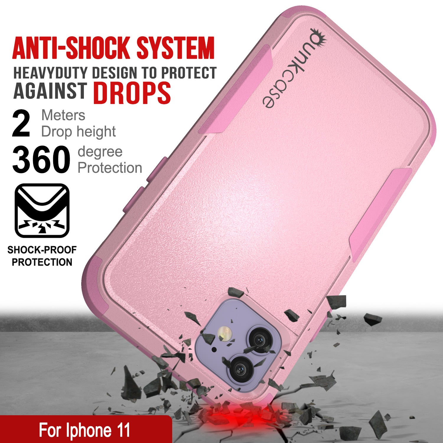 Punkcase for iPhone 11 Belt Clip Multilayer Holster Case [Patron Series] [Pink] (Color in image: Navy)