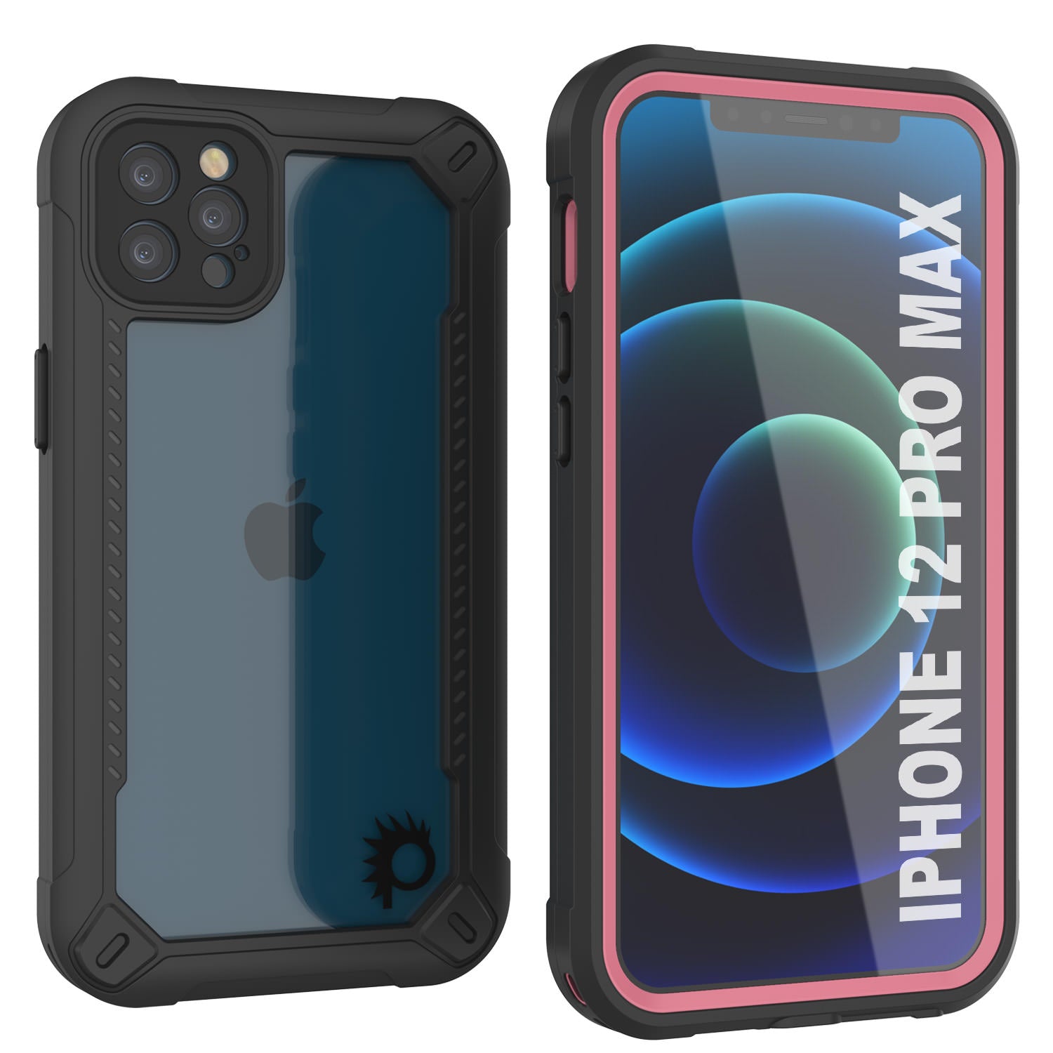 Capa à prova d'água IP68 para iPhone 12 Pro Max, Punkcase [rosa] [Série Maximus] [Ajuste Slim] [Certificado IP68] [Resistente a Choques] Capa Protetora Transparente com Protetor de Tela | Proteção Final