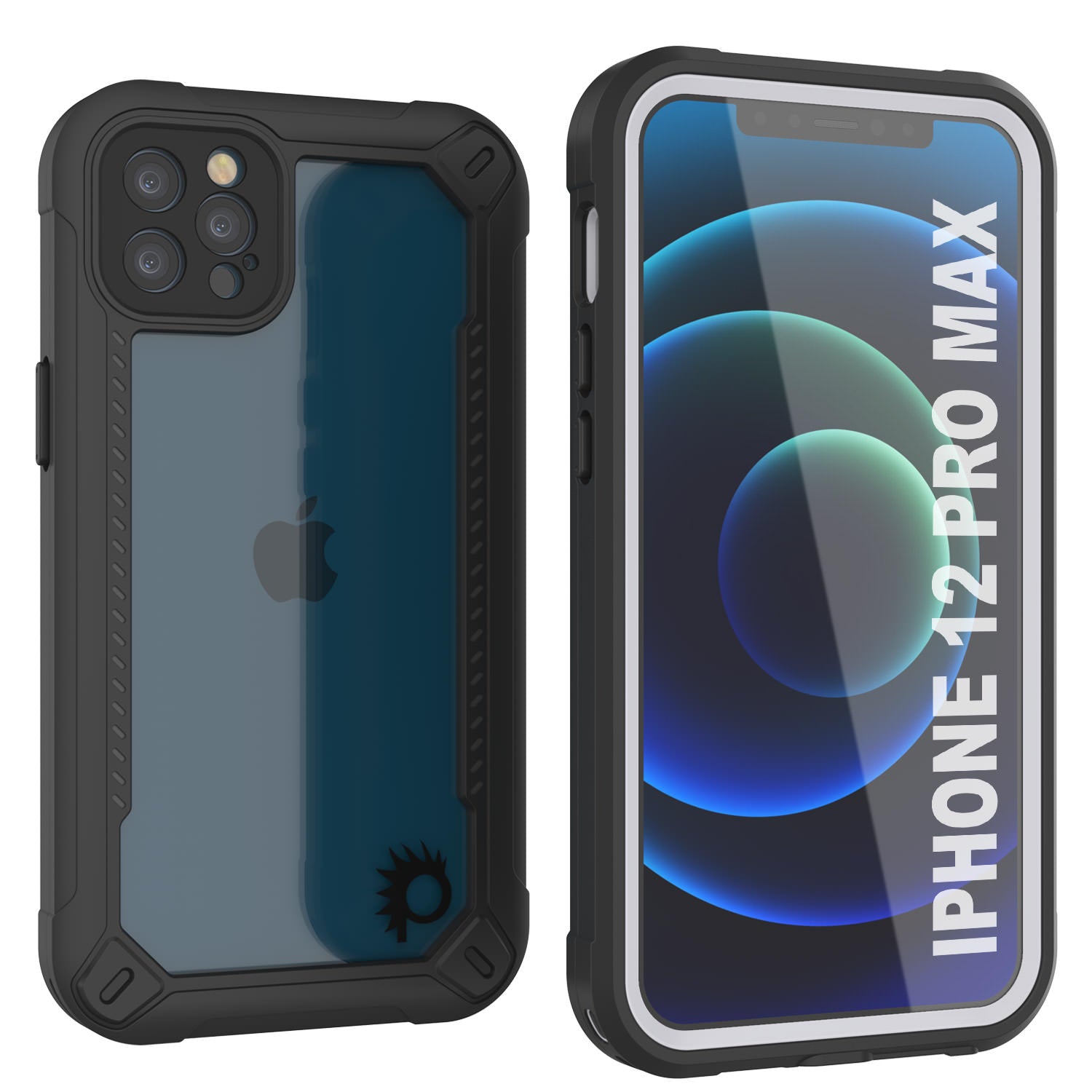 Capa à prova d'água IP68 para iPhone 12 Pro Max, Punkcase [branco] [Série Maximus] [Slim Fit] [Certificado IP68] [Resistente a choques] Cobertura transparente de armadura com protetor de tela | Proteção máxima