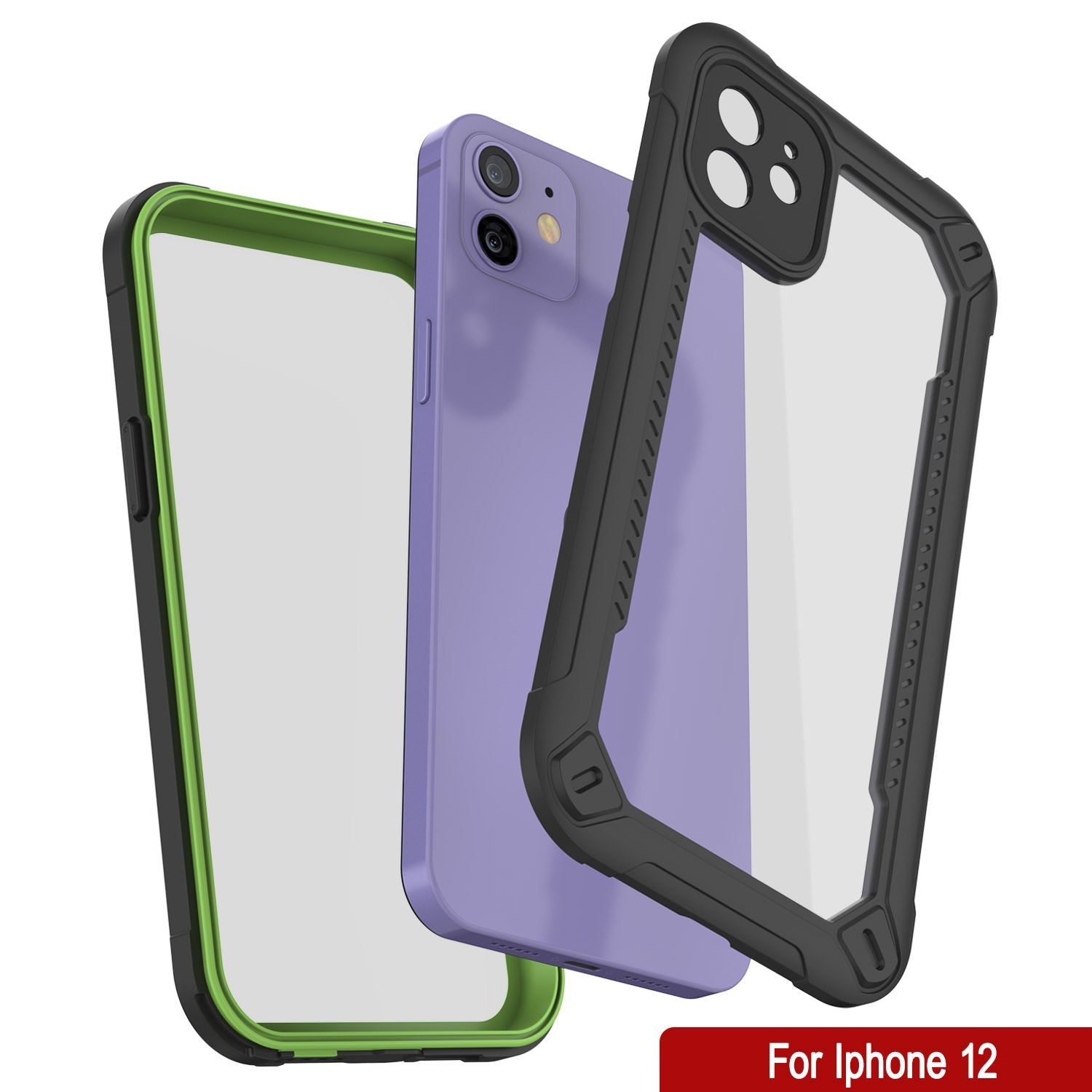 Capa à prova d'água IP68 para iPhone 12, Punkcase [Verde] [Série Maximus] [Ajuste Slim] [Certificado IP68] [Resistente a Choques] Capa transparente de armadura protetora com protetor de tela | Proteção final