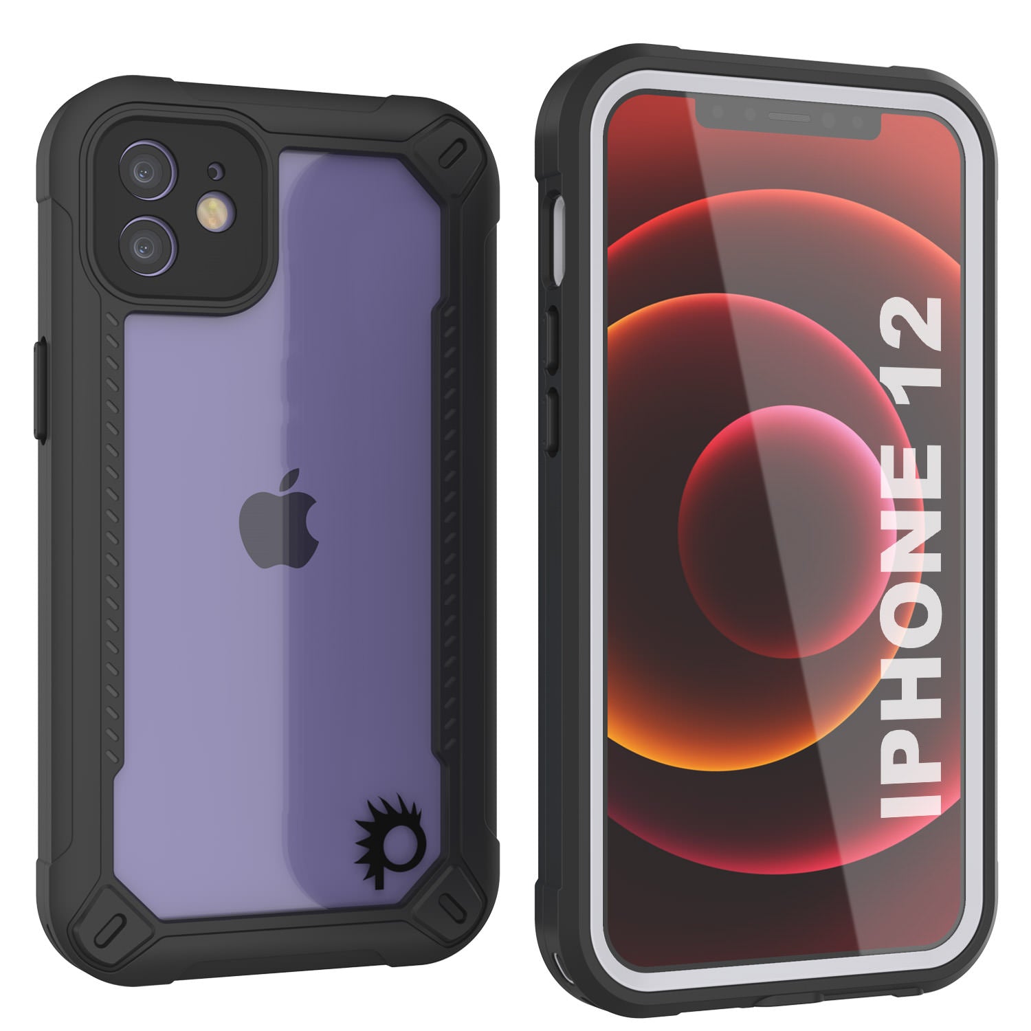 Capa resistente à água IP68 para iPhone 12, Punkcase [branco] [Série Maximus] [Ajuste fino] [Certificado IP68] [Resistente a choques] Capa clara de armadura com protetor de tela | Proteção máxima.