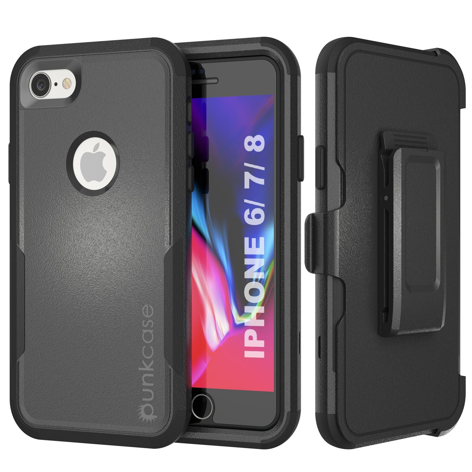 Capa de cinto multicamadas Punkcase para iPhone 6 [Série Patron] [Preto]