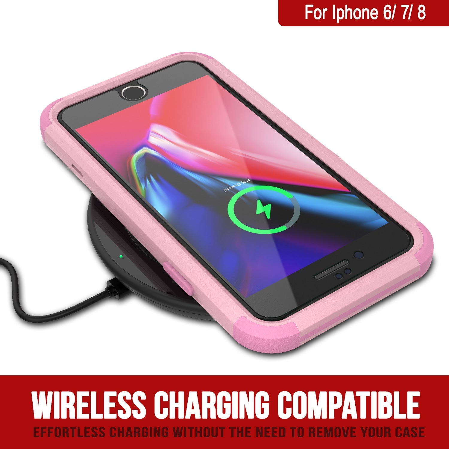Punkcase for iPhone 8 Belt Clip Multilayer Holster Case [Patron Series] [Pink]
