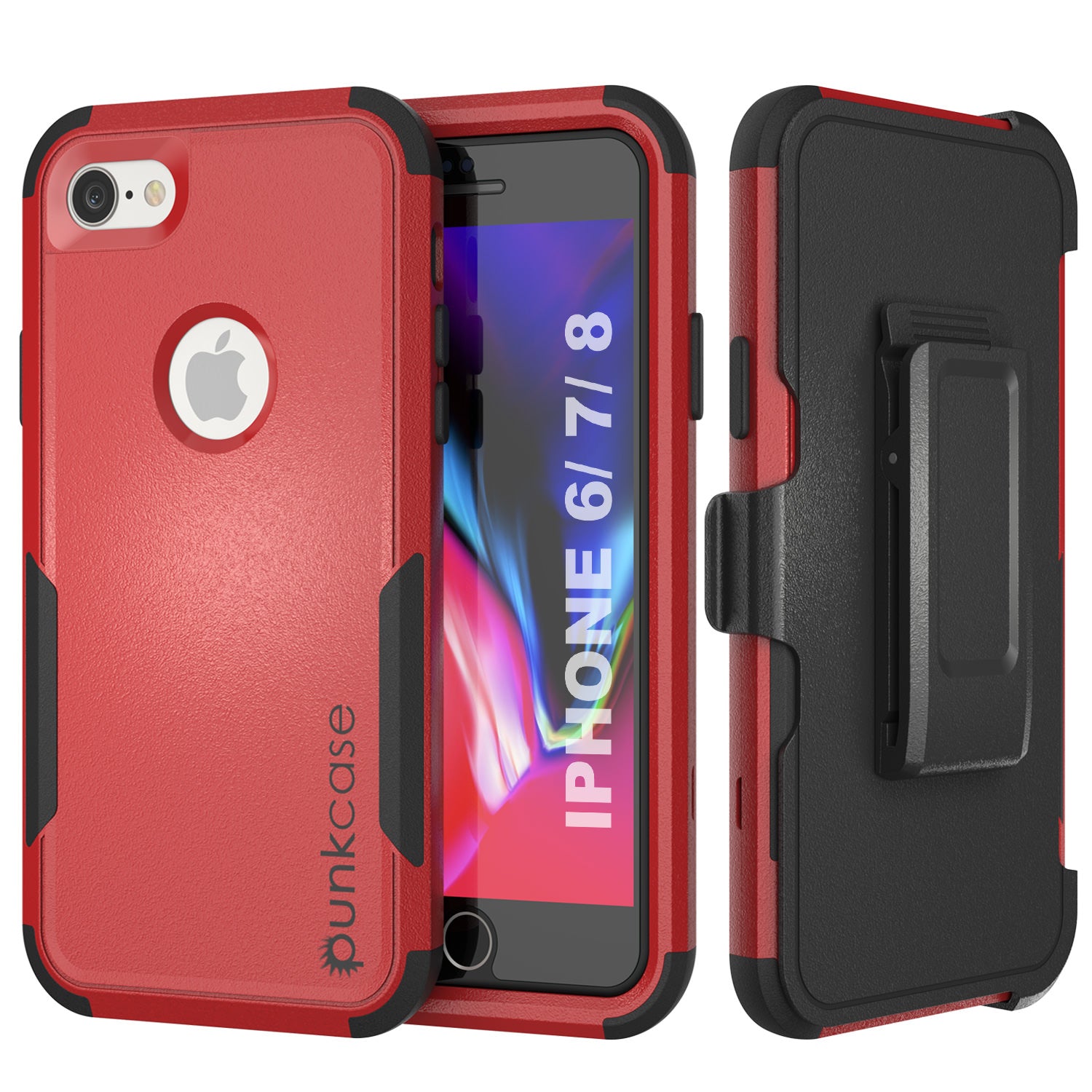 Capa de cinto multicolorida para iPhone 6 Punkcase [Série Patron] [Vermelho-Preto]
