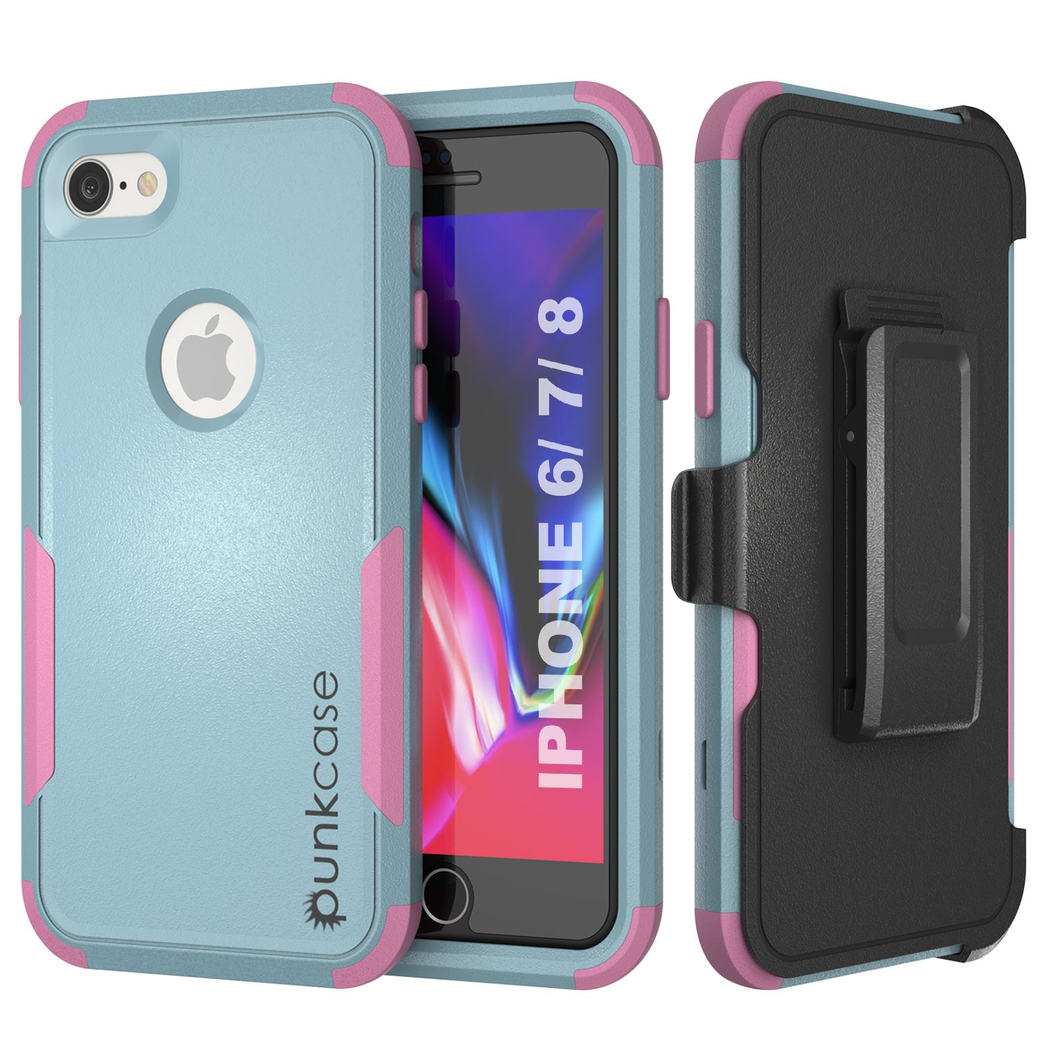 Punkcase para iPhone 6 Clipe de cinto Capa Multicamada Estojo de suporte [Série Patron] [Mint-Rosa]