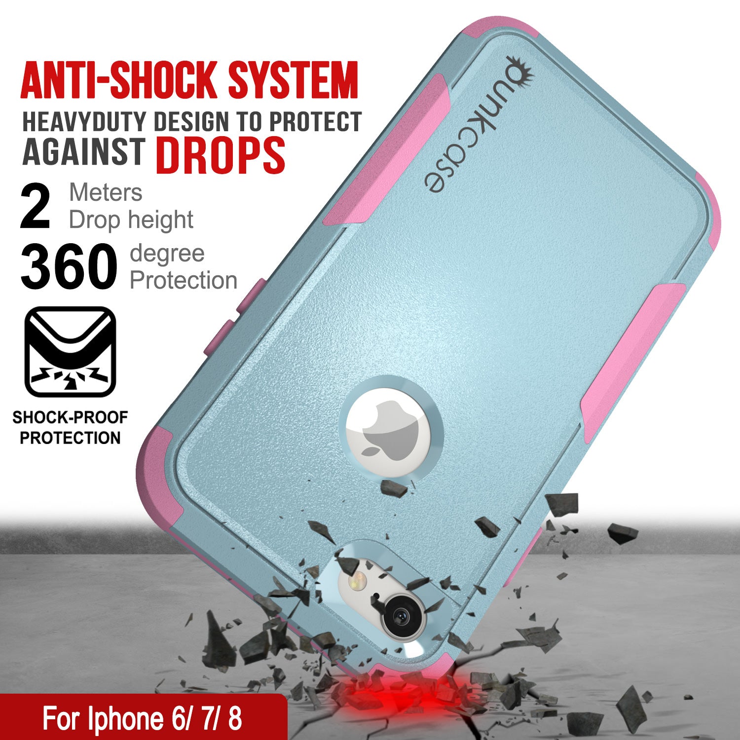 Punkcase for iPhone 6 Belt Clip Multilayer Holster Case [Patron Series] [Mint-Pink] (Color in image: Mint)