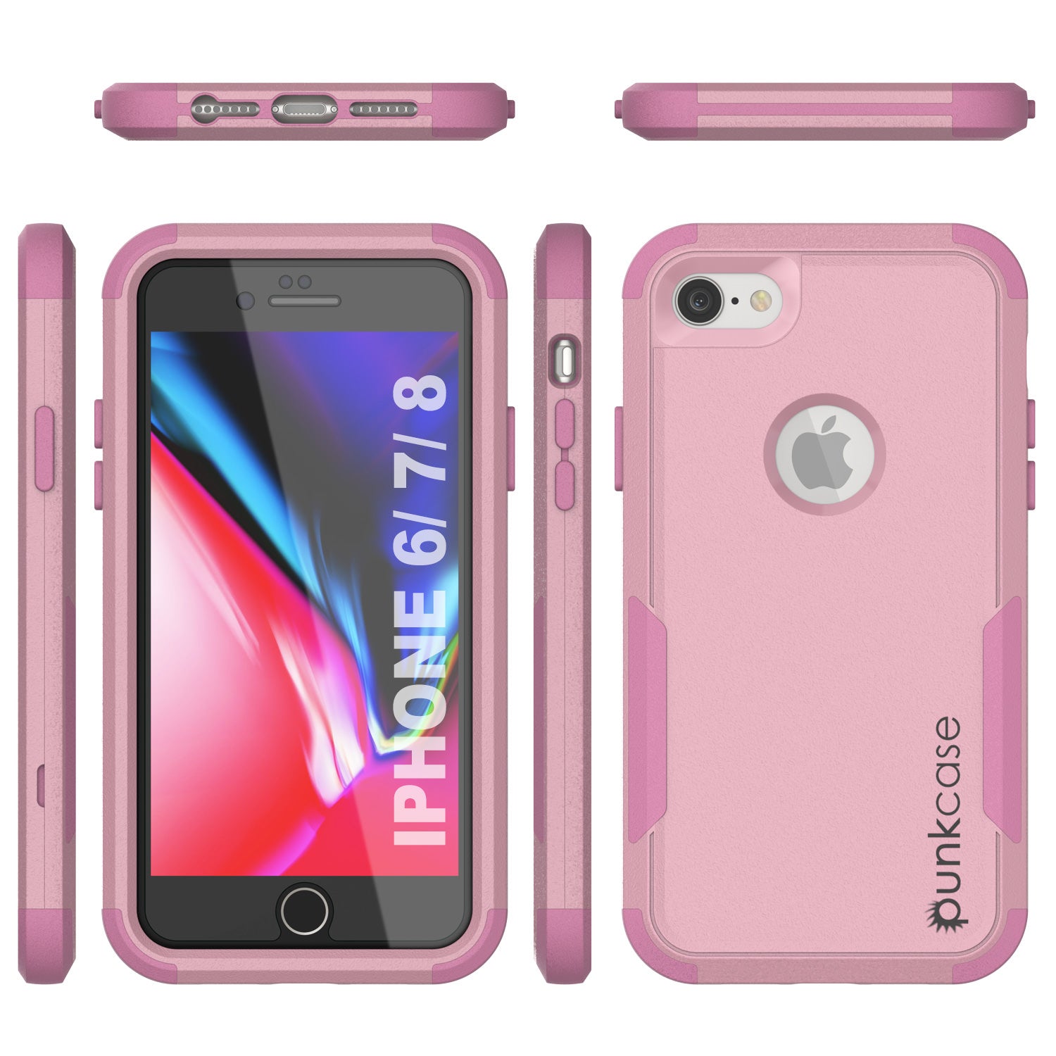 Punkcase for iPhone 7 Belt Clip Multilayer Holster Case [Patron Series] [Pink] (Color in image: Black)