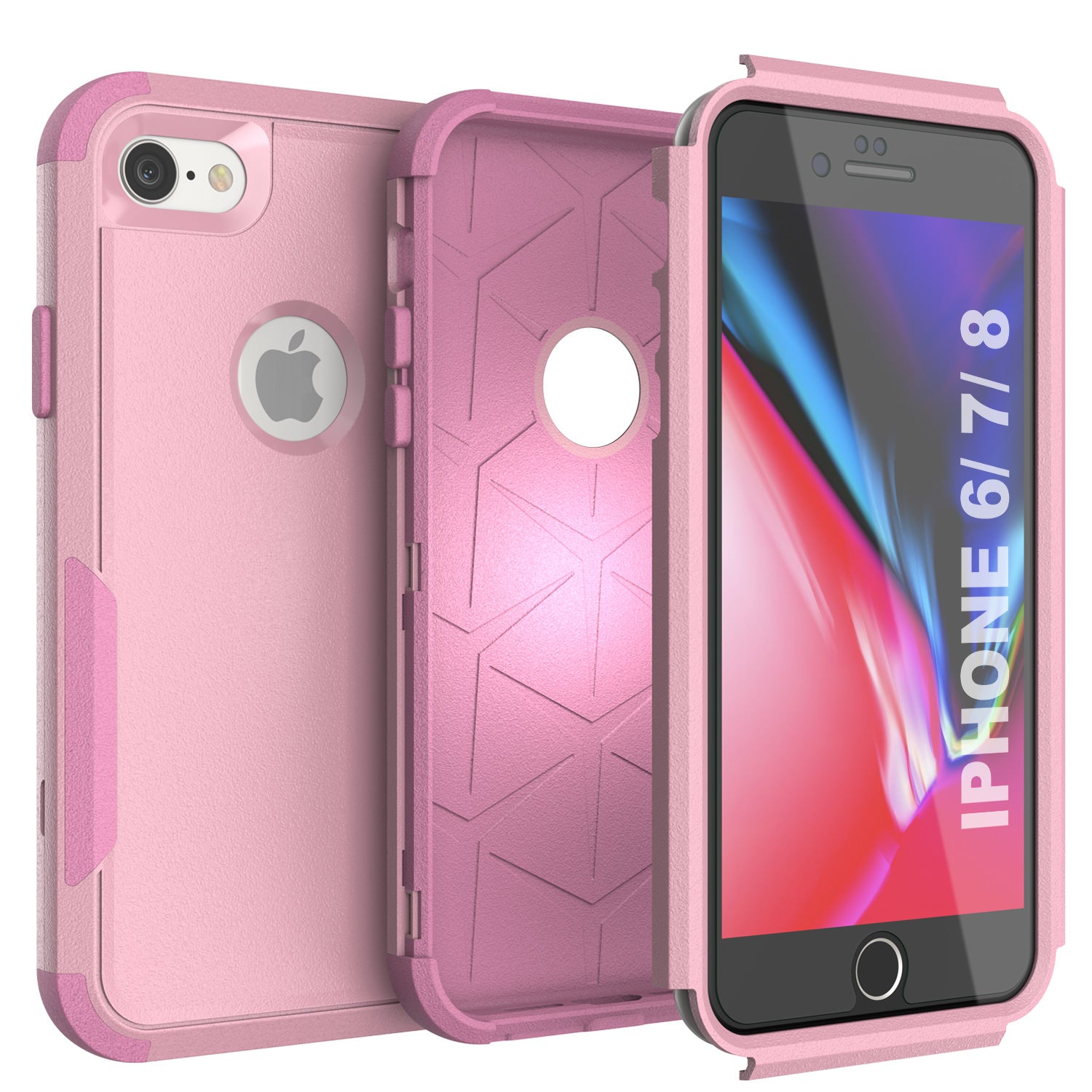Punkcase for iPhone 7 Belt Clip Multilayer Holster Case [Patron Series] [Pink]