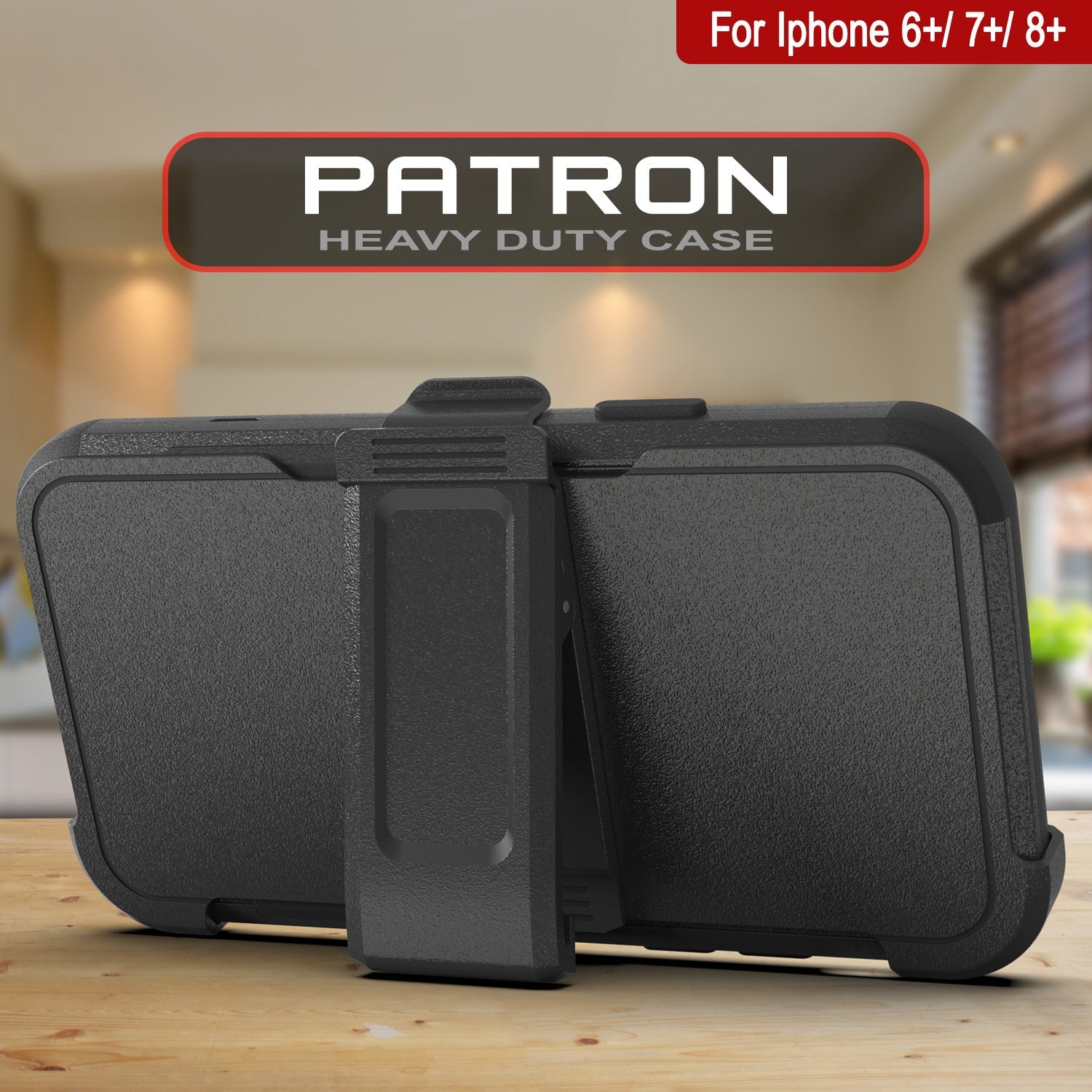 Punkcase for iPhone 7+ Plus Belt Clip Multilayer Holster Case [Patron Series] [Black] (Color in image: Pink)