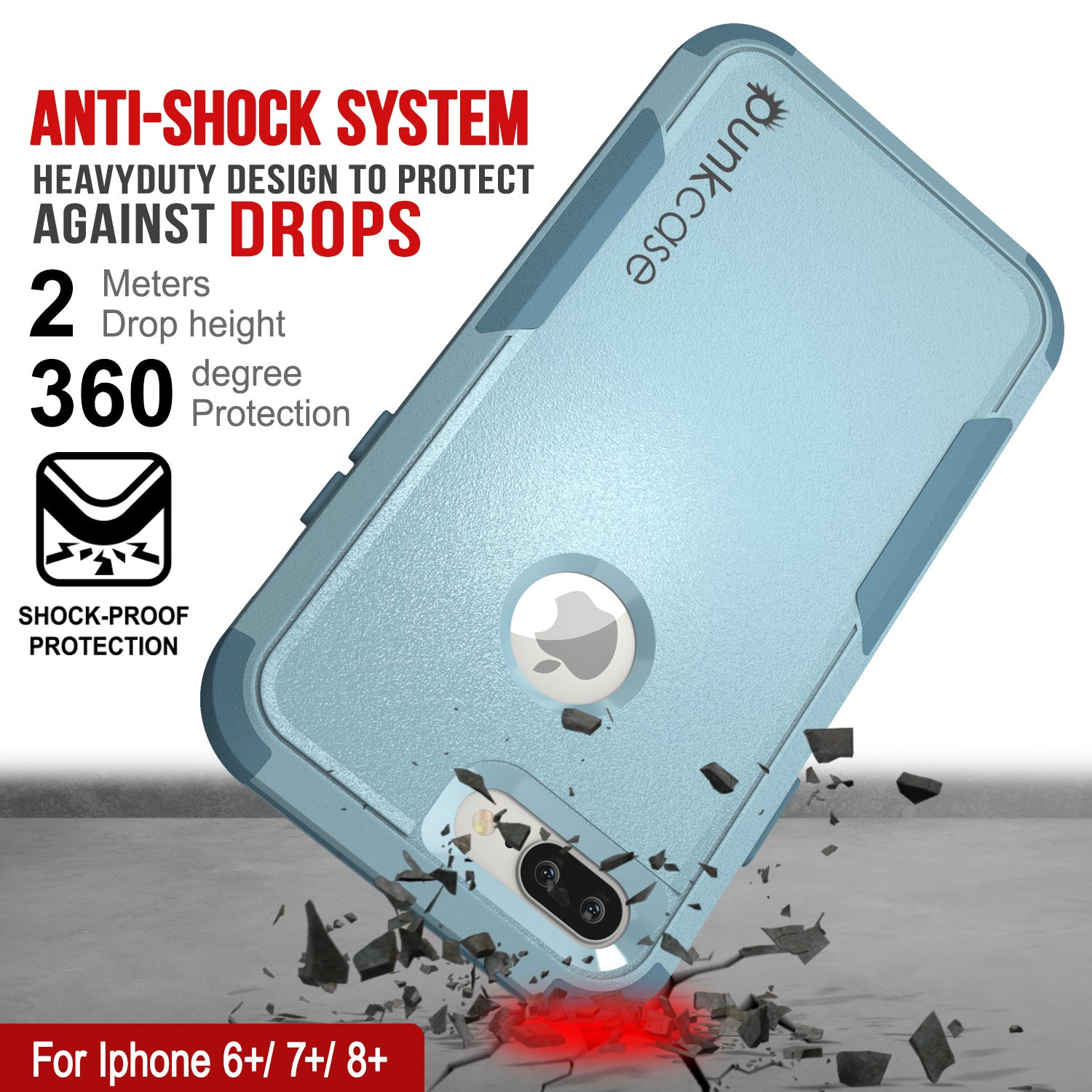 Punkcase for iPhone 6+ Plus Belt Clip Multilayer Holster Case [Patron Series] [Mint] (Color in image: Black)