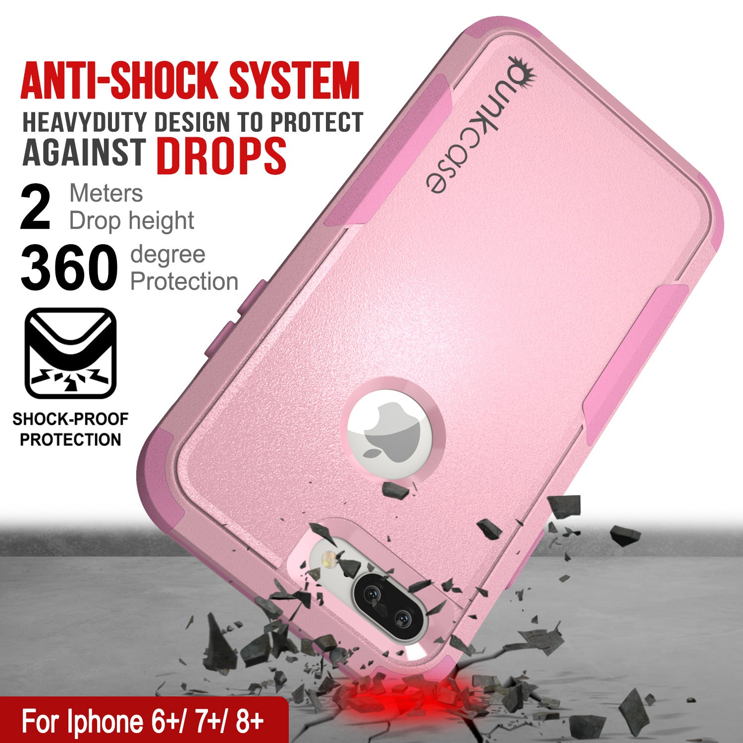 Punkcase for iPhone 6+ Plus Belt Clip Multilayer Holster Case [Patron Series] [Pink] (Color in image: Navy)