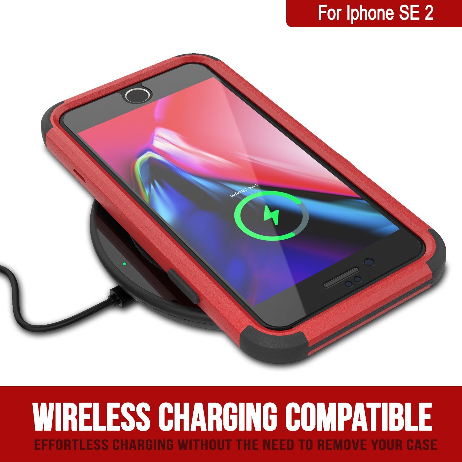 Punkcase for iPhone SE Belt Clip Multilayer Holster Case [Patron Series] [Red-Black]