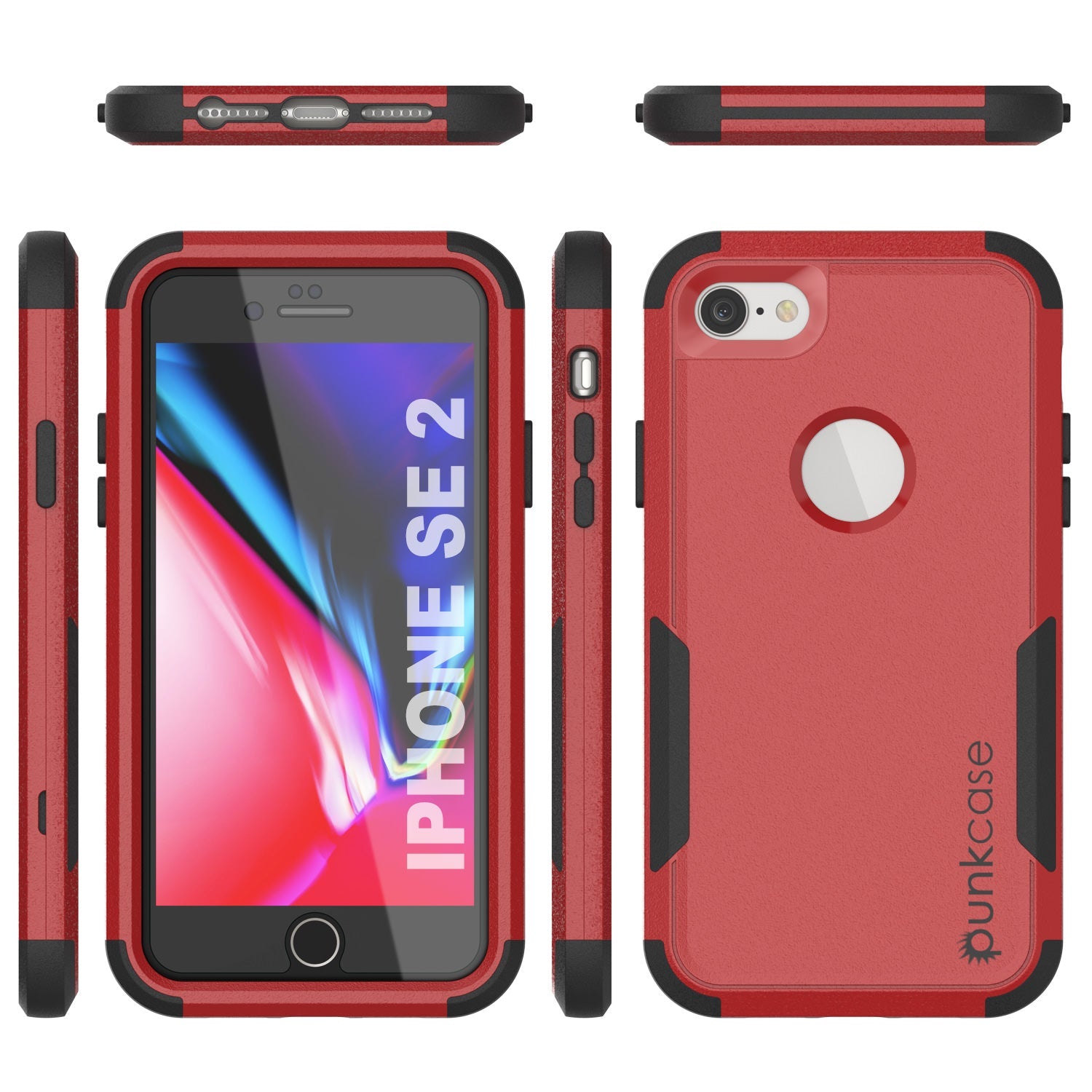 Punkcase for iPhone SE Belt Clip Multilayer Holster Case [Patron Series] [Red-Black] (Color in image: Mint)