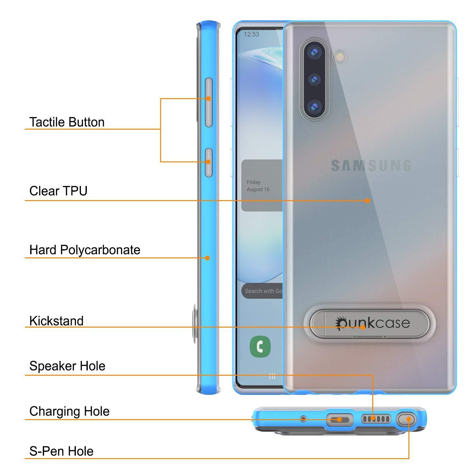 Capa de armadura PunkCase Armor Galaxy Note 10 Lucid 3.0 com suporte integrado e protetor de tela [Azul]