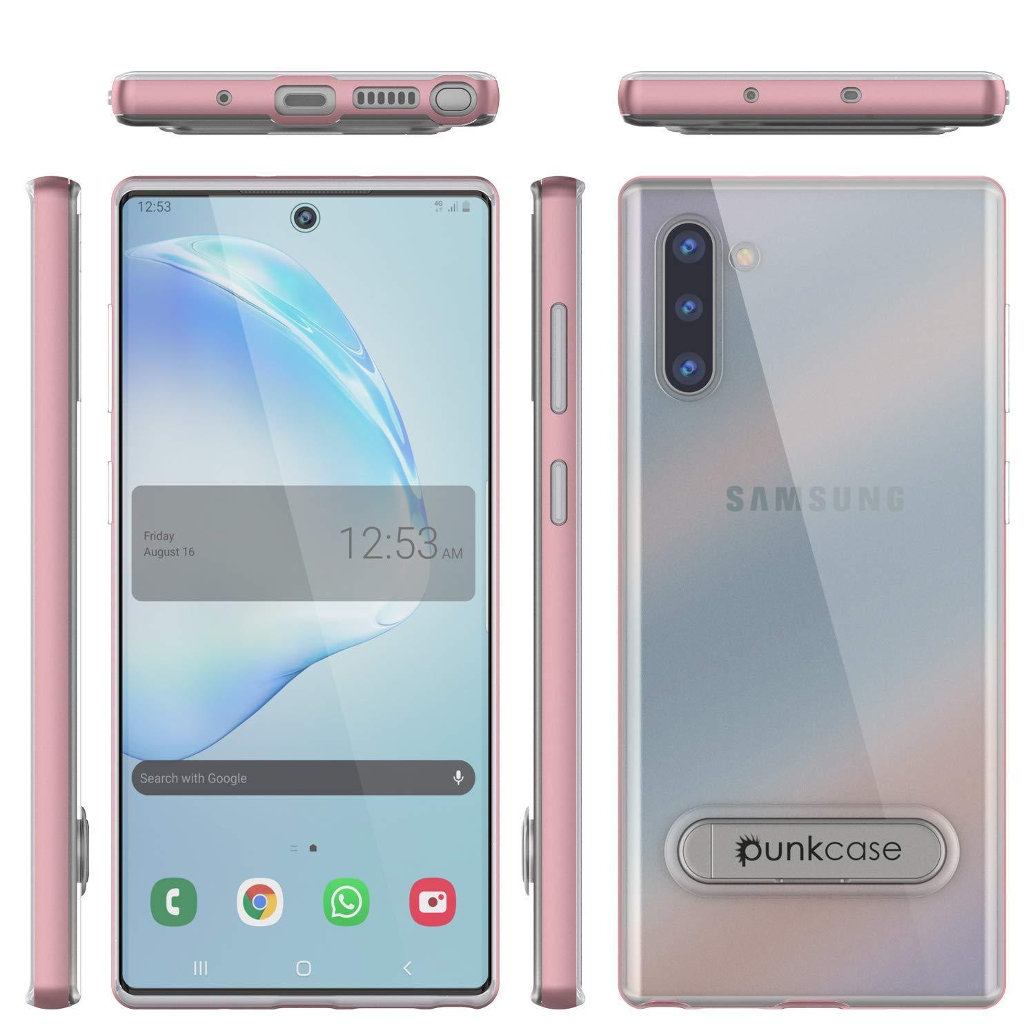 Capa de armadura PunkCase Galaxy Note 10 Lucid 3.0 com suporte integrado e protetor de tela [Ouro Rosa]