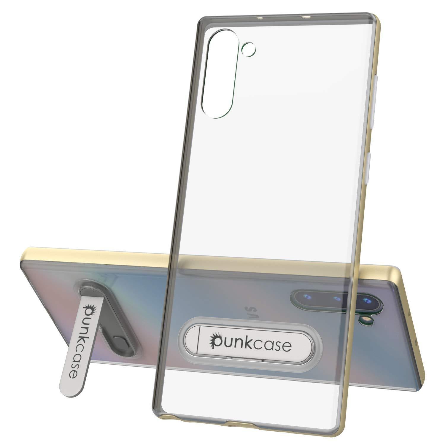 Capa protetora PunkCase Armor Lucid 3.0 para Galaxy Note 10 com suporte integrado e protetor de tela [Dourado]