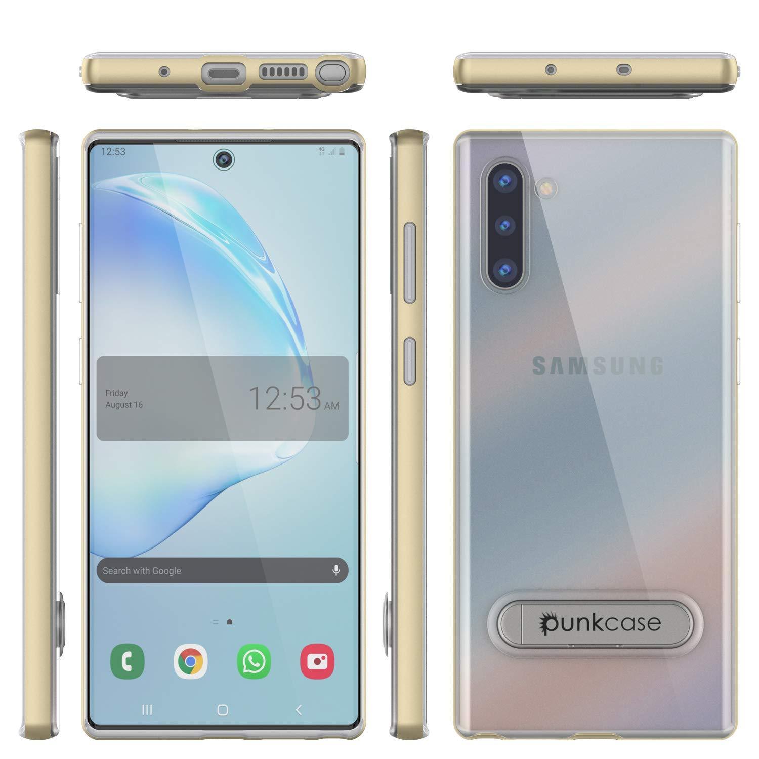 Capa protetora PunkCase Armor Lucid 3.0 para Galaxy Note 10 com suporte integrado e protetor de tela [Dourado]