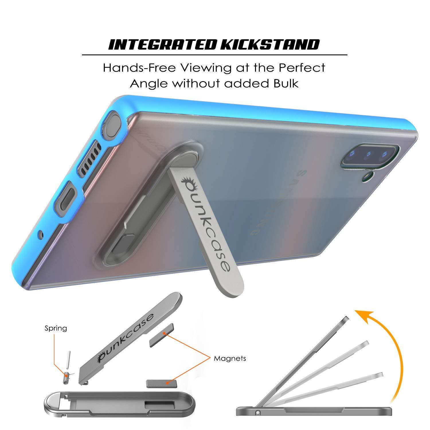 Capa de armadura PunkCase Armor Galaxy Note 10 Lucid 3.0 com suporte integrado e protetor de tela [Azul]