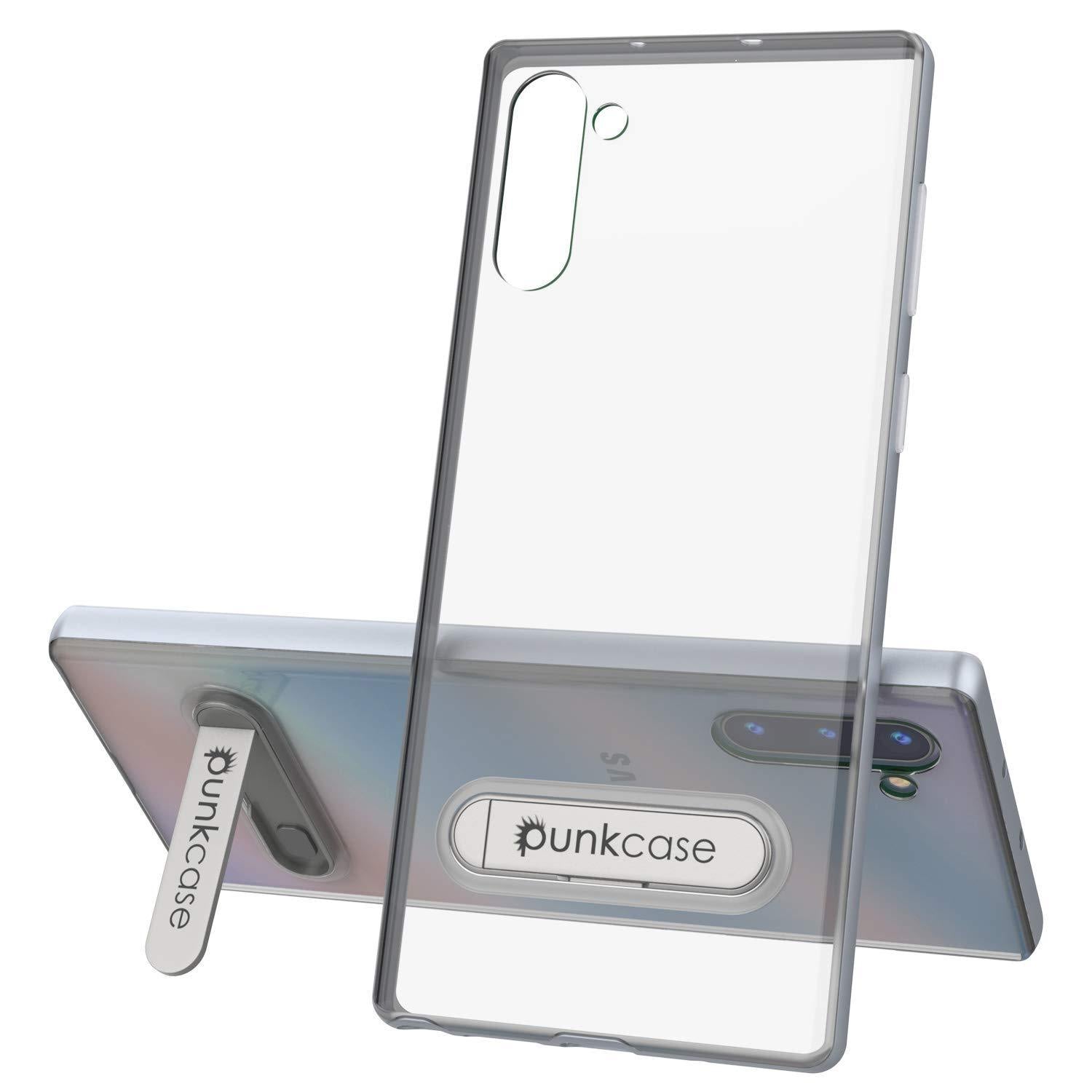 Capa de Armadura PunkCase Lucid 3.0 para Galaxy Note 10 com Suporte Integrado e Protetor de Tela [Prata]