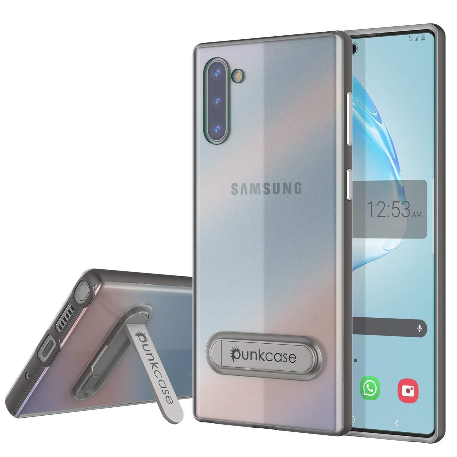 Capa de Armadura PunkCase Lucid 3.0 para Galaxy Note 10 com Suporte Integrado e Protetor de Tela [Cinza]