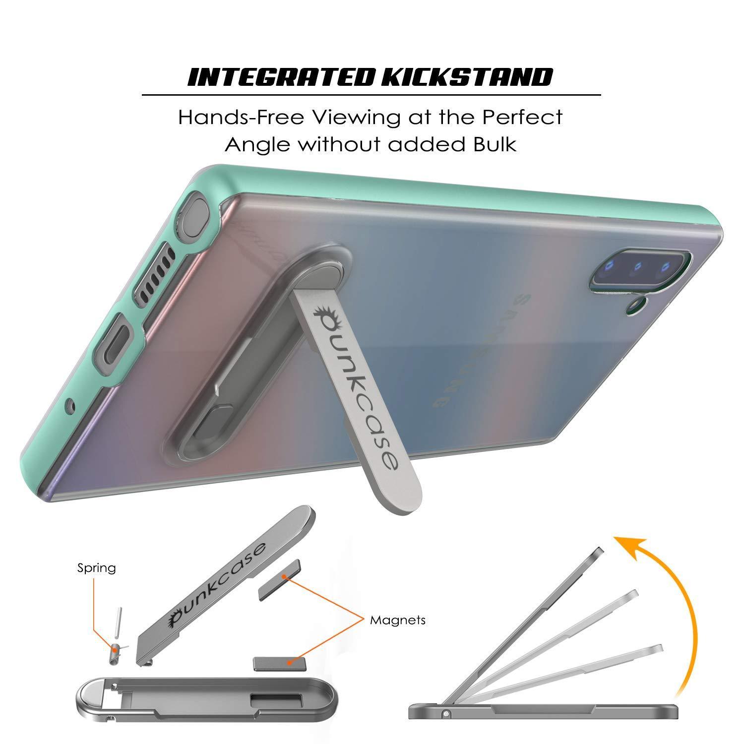 Capa de armadura PunkCase Lucid 3.0 Galaxy Note 10 com suporte integrado e protetor de tela [Azul-petróleo]