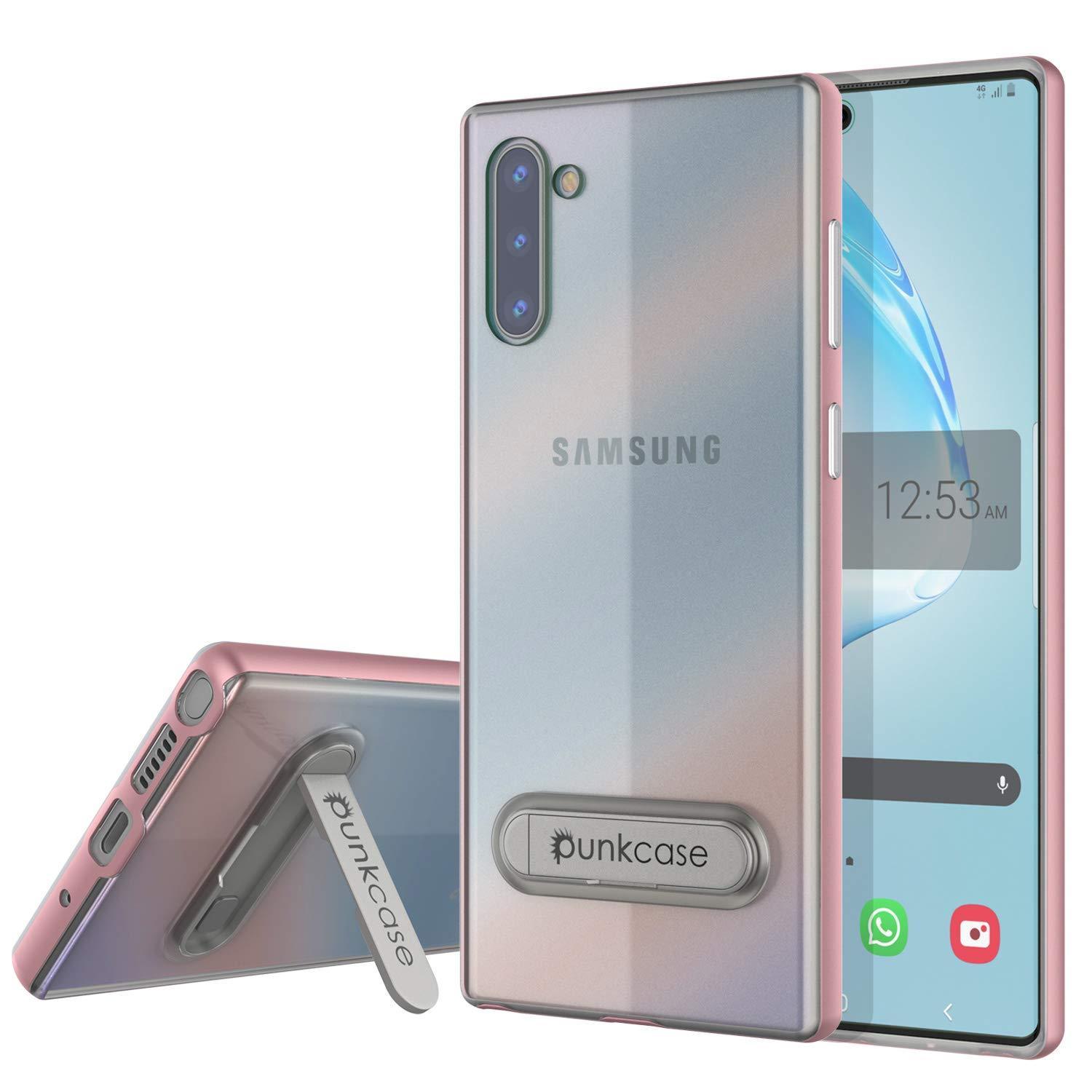Capa de armadura PunkCase Galaxy Note 10 Lucid 3.0 com suporte integrado e protetor de tela [Ouro Rosa]