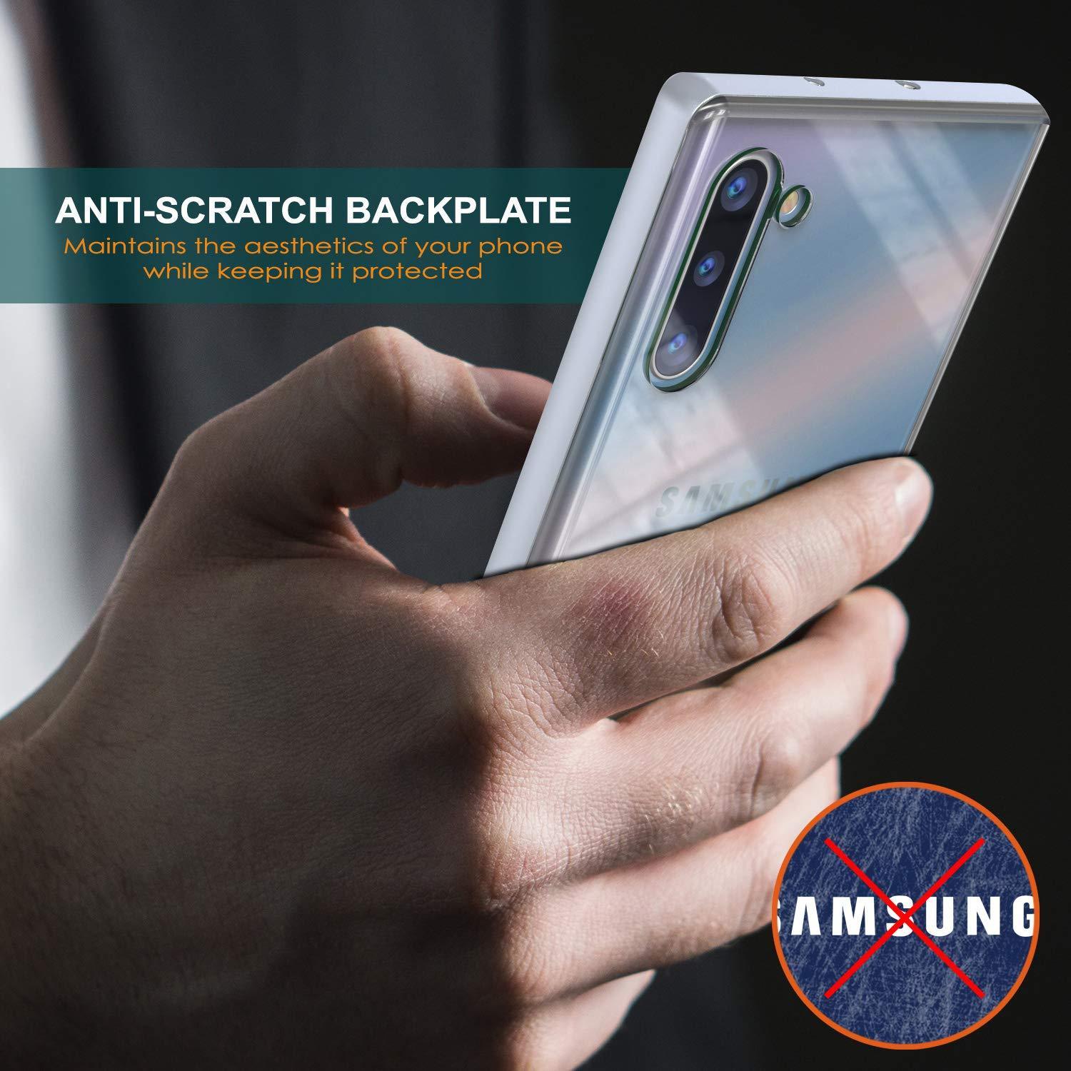 Capa de Armadura PunkCase Lucid 3.0 para Galaxy Note 10 com Suporte Integrado e Protetor de Tela [Prata]