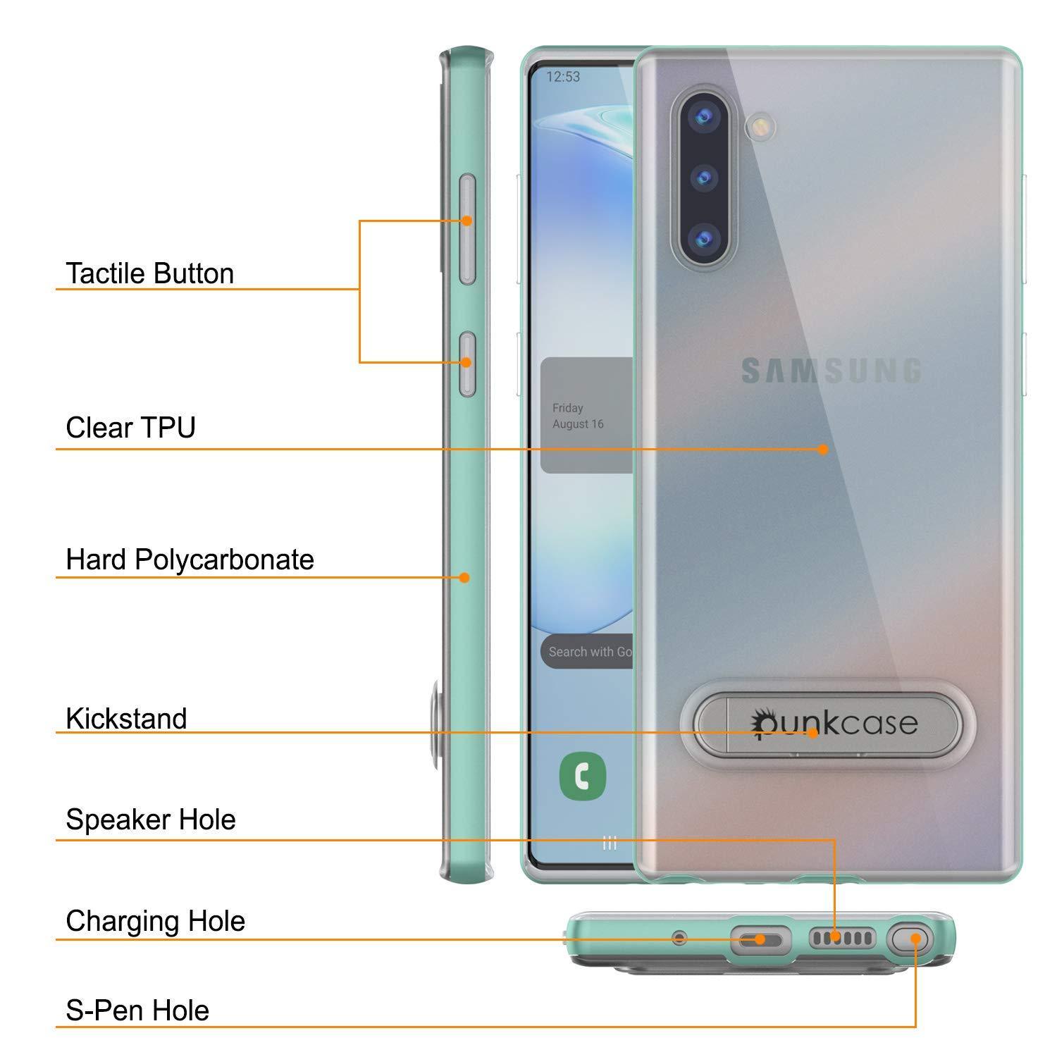 Capa de armadura PunkCase Lucid 3.0 Galaxy Note 10 com suporte integrado e protetor de tela [Azul-petróleo]