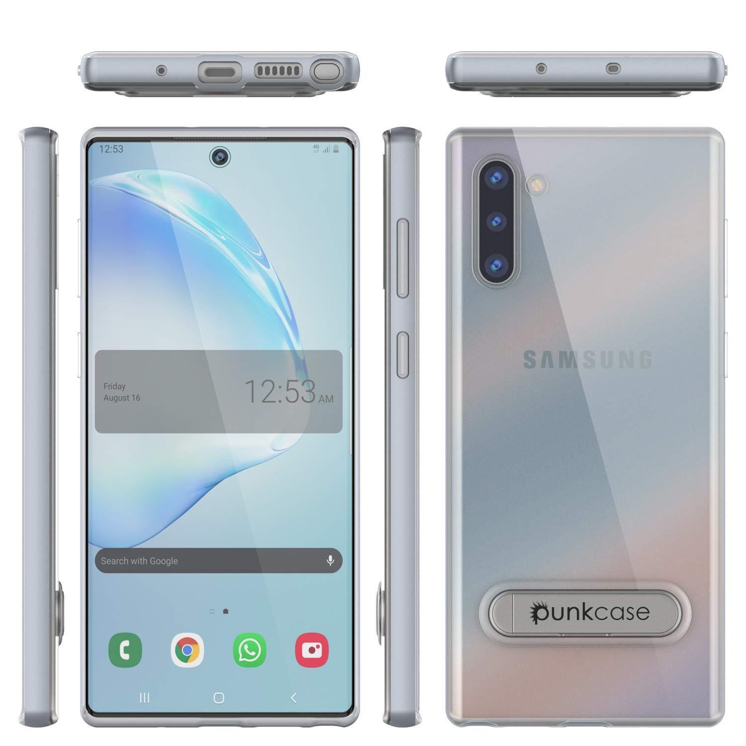 Capa de Armadura PunkCase Lucid 3.0 para Galaxy Note 10 com Suporte Integrado e Protetor de Tela [Prata]