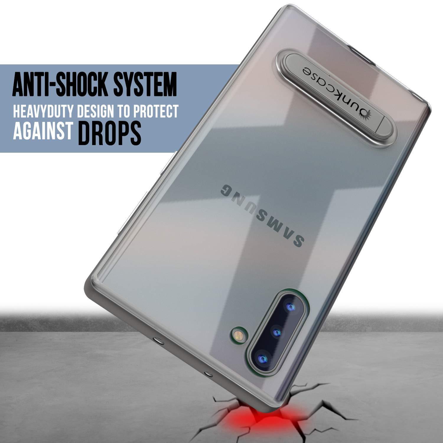 Capa de Armadura PunkCase Lucid 3.0 para Galaxy Note 10 com Suporte Integrado e Protetor de Tela [Cinza]