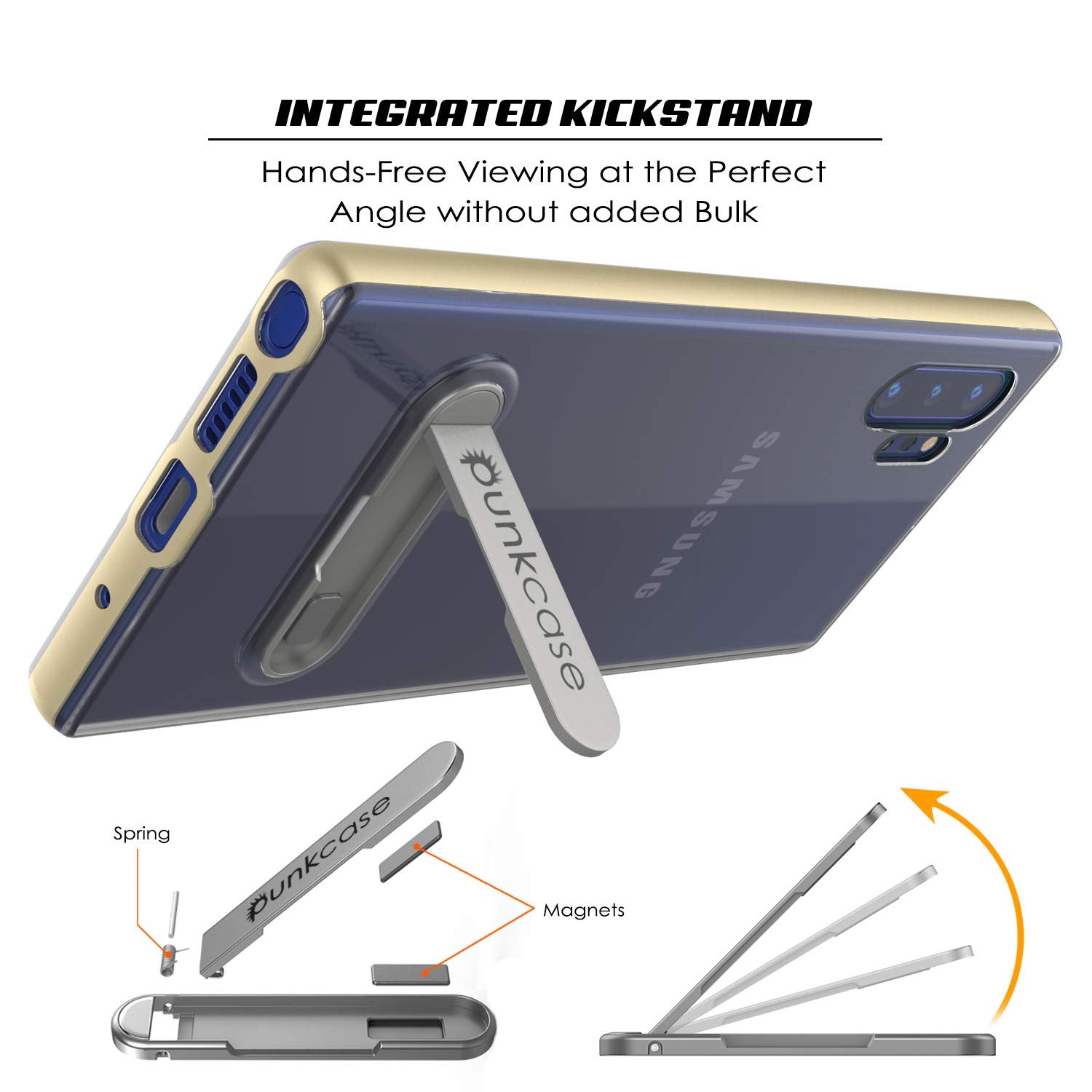 Galaxy Note 10+ Plus Capa Armor Lucid 3.0 PunkCase com Suporte Integrado e Protetor de Tela [Dourado]