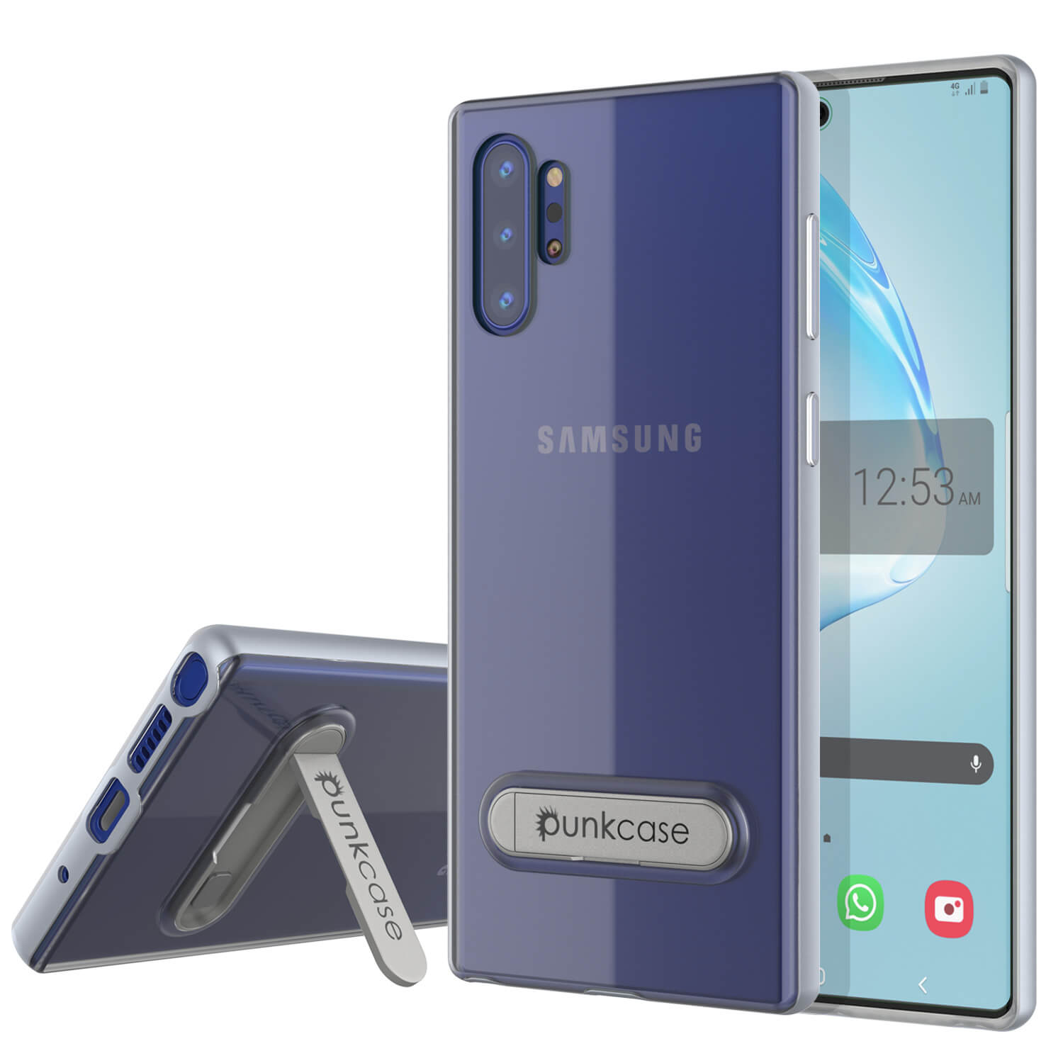 Capa de Armadura Galaxy Note 10+ Plus Lucid 3.0 PunkCase com Suporte Integrado e Protetor de Tela [Prata]