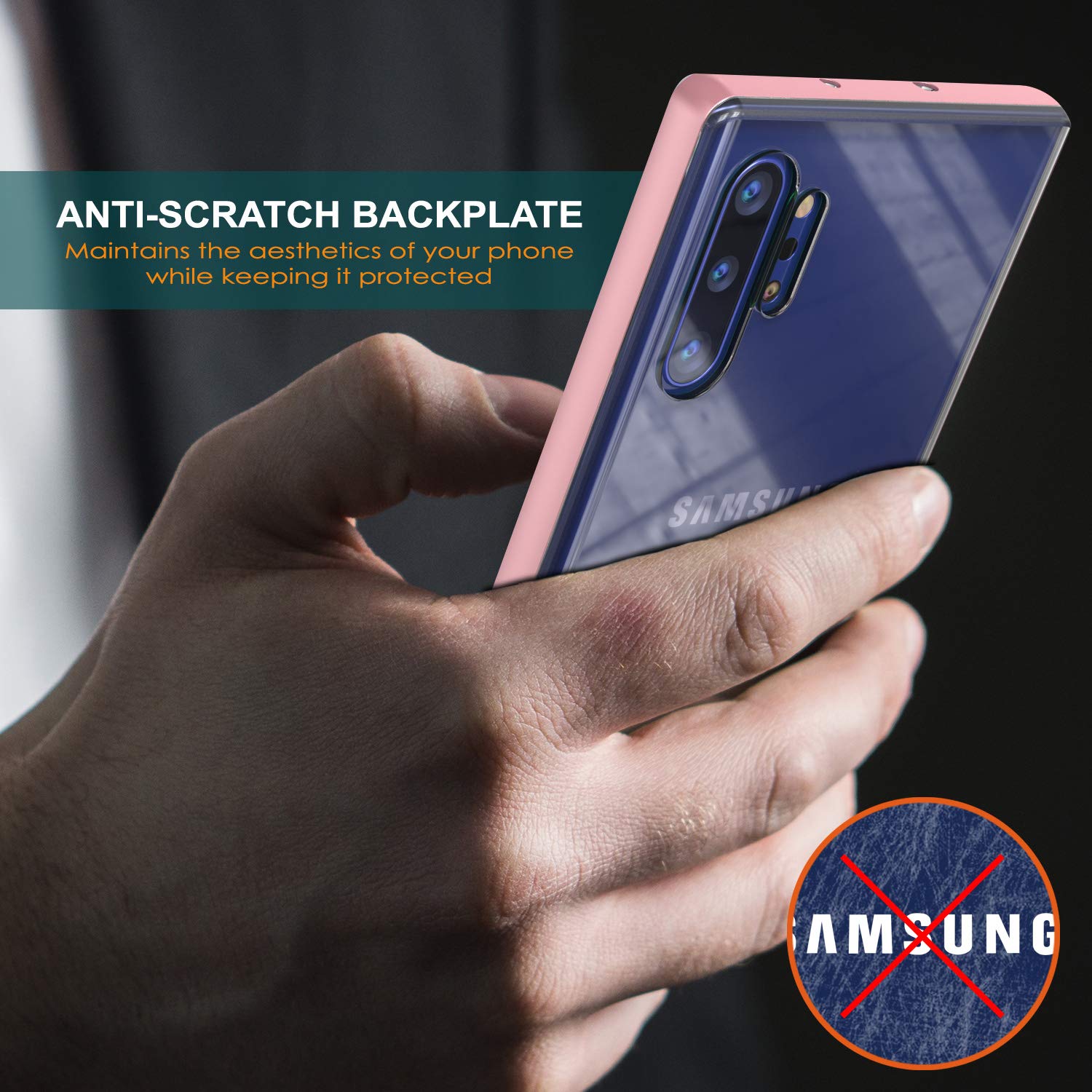Capa de armadura PunkCase Lucid 3.0 para Galaxy Note 10+ Plus com suporte integrado e protetor de tela [Ouro Rosa]