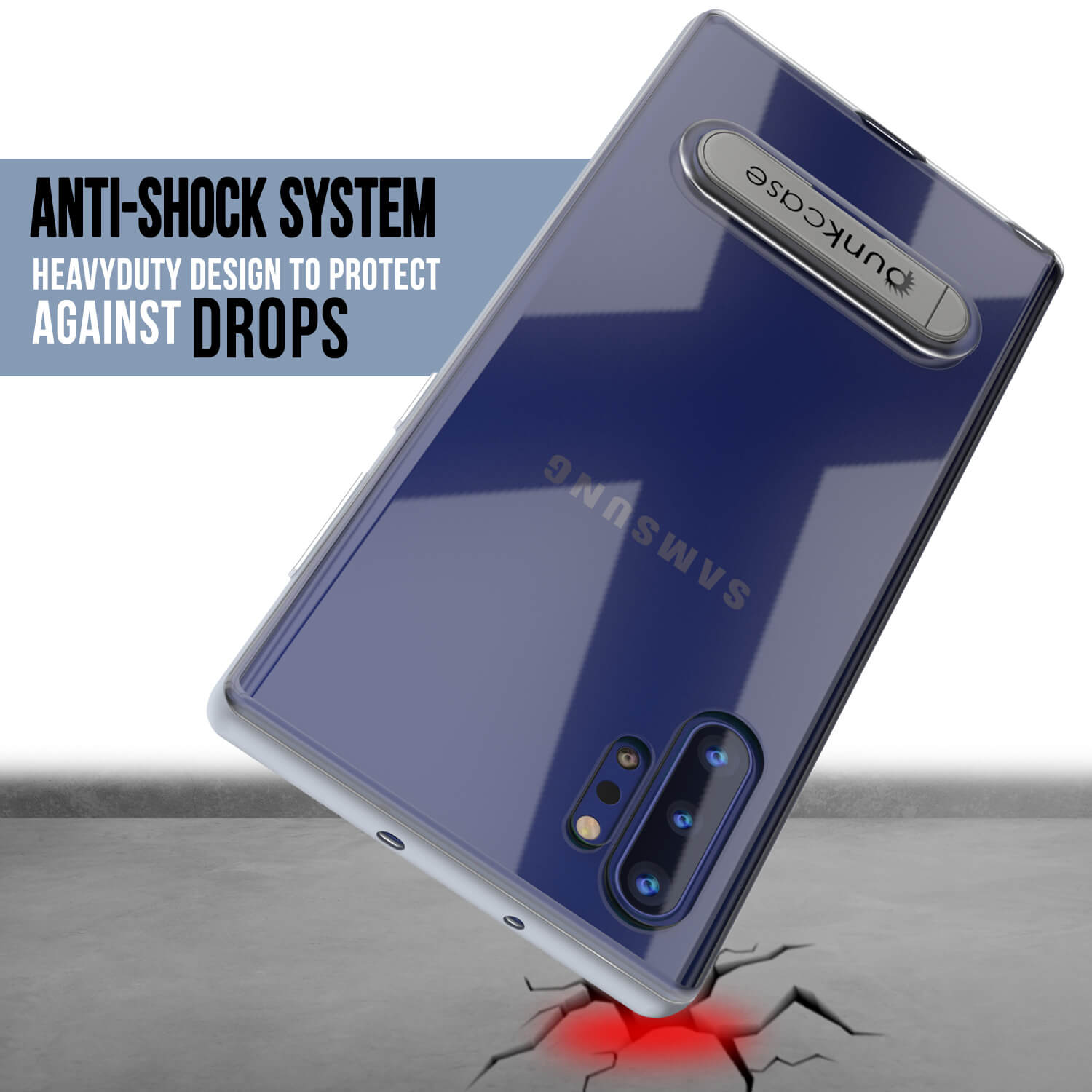Capa de Armadura Galaxy Note 10+ Plus Lucid 3.0 PunkCase com Suporte Integrado e Protetor de Tela [Prata]