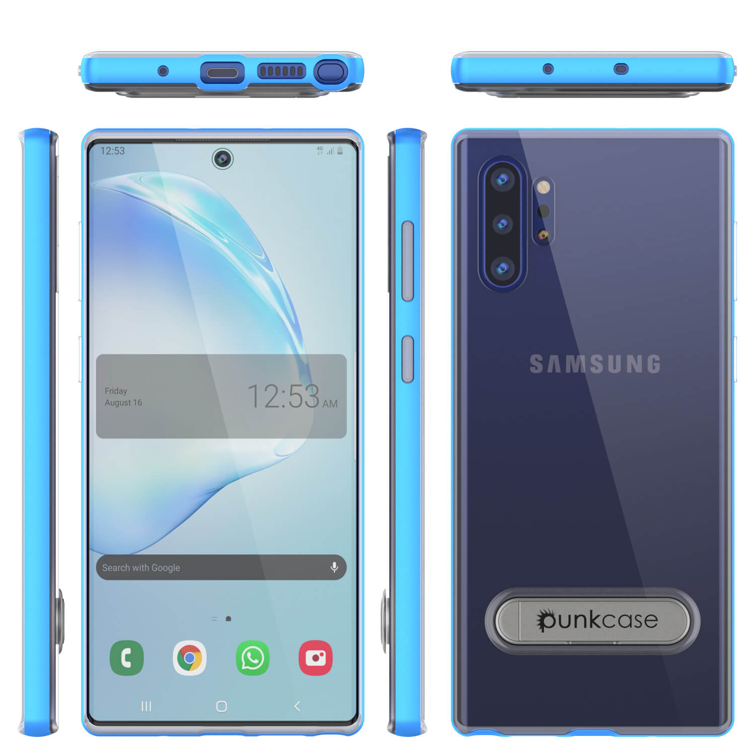 Galaxy Note 10+ Plus Capa Armadura PunkCase Lucid 3.0 com Suporte Integrado e Protetor de Tela [Azul]