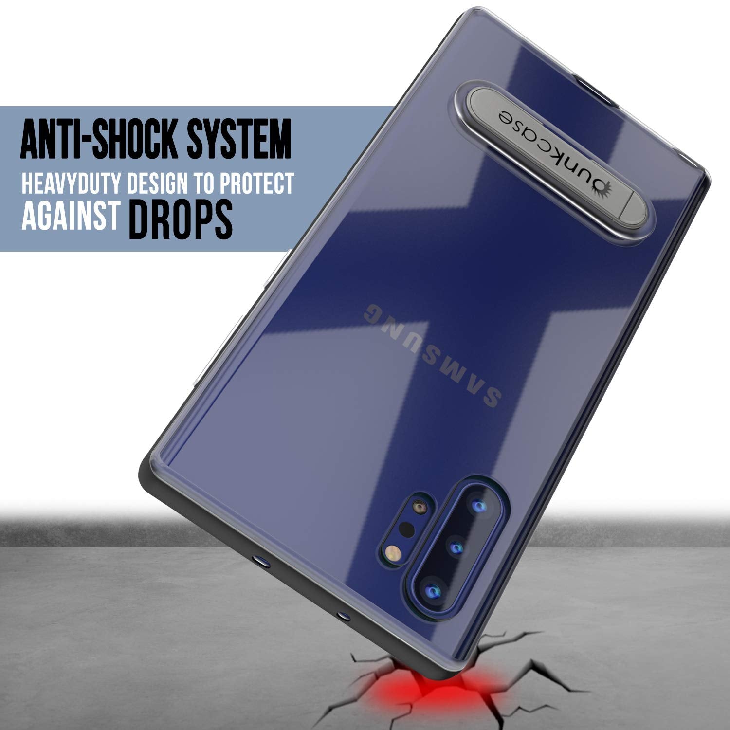 Capa Armadura Galaxy Note 10+ Plus Lucid 3.0 PunkCase com Suporte Integrado e Protetor de Tela [Preto]